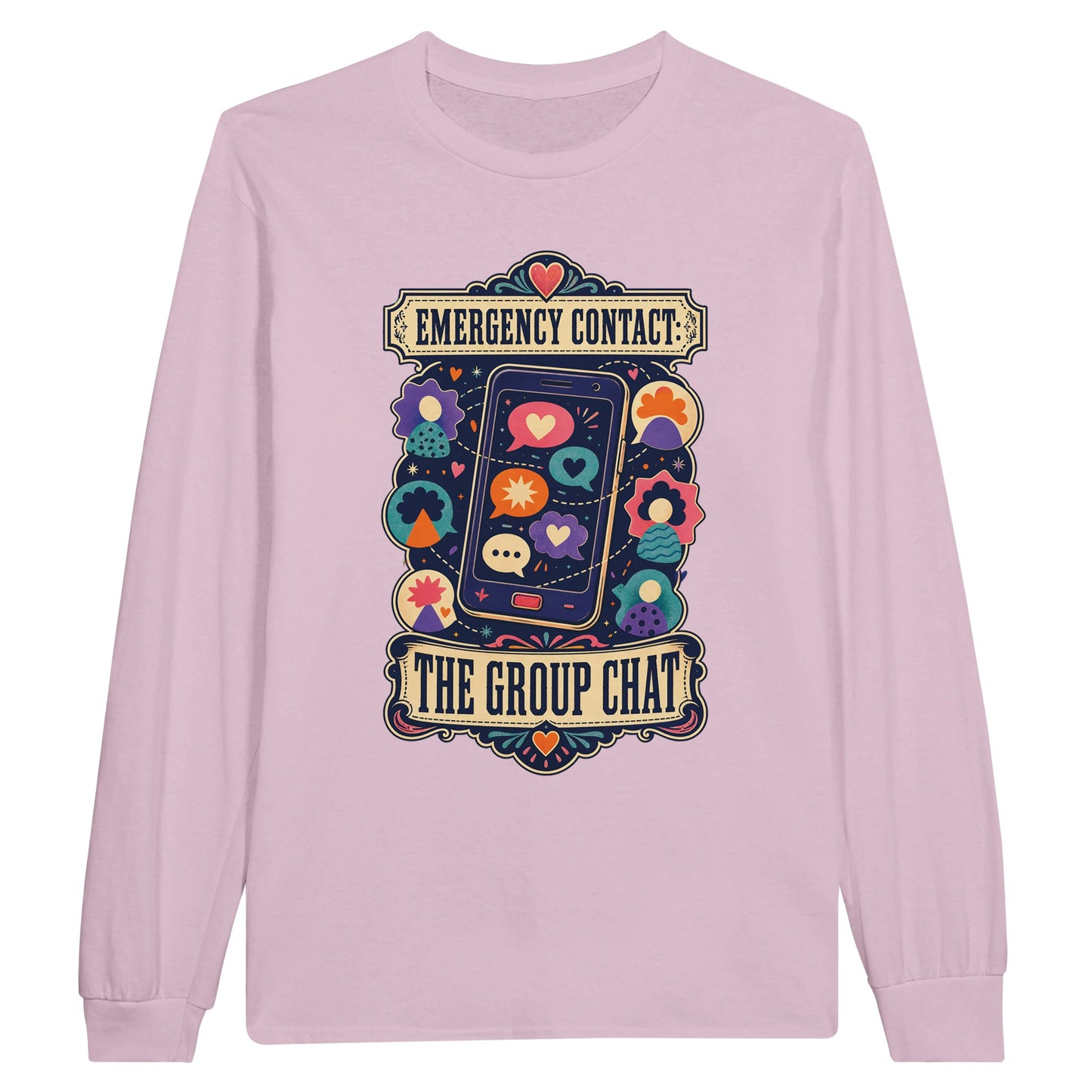 Emergency Contact — The Group Chat Long-Sleeve T-shirt — product view 5