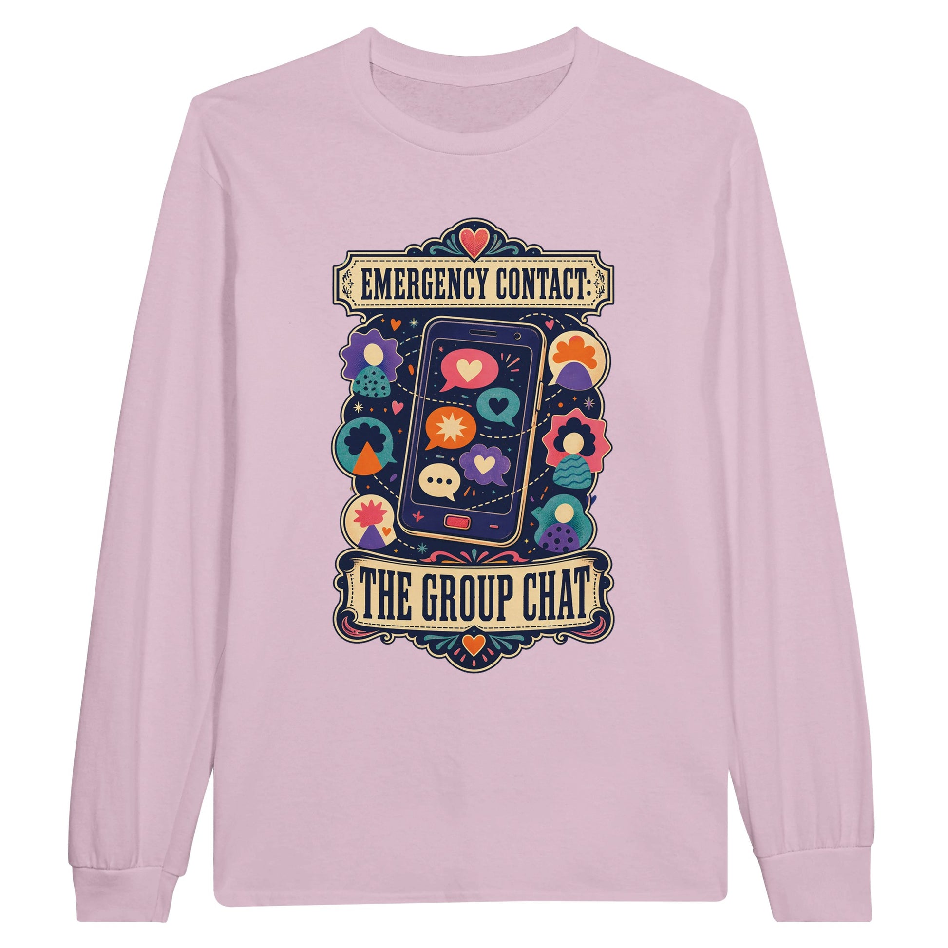 Emergency Contact — The Group Chat Long-Sleeve T-shirt — product view 5