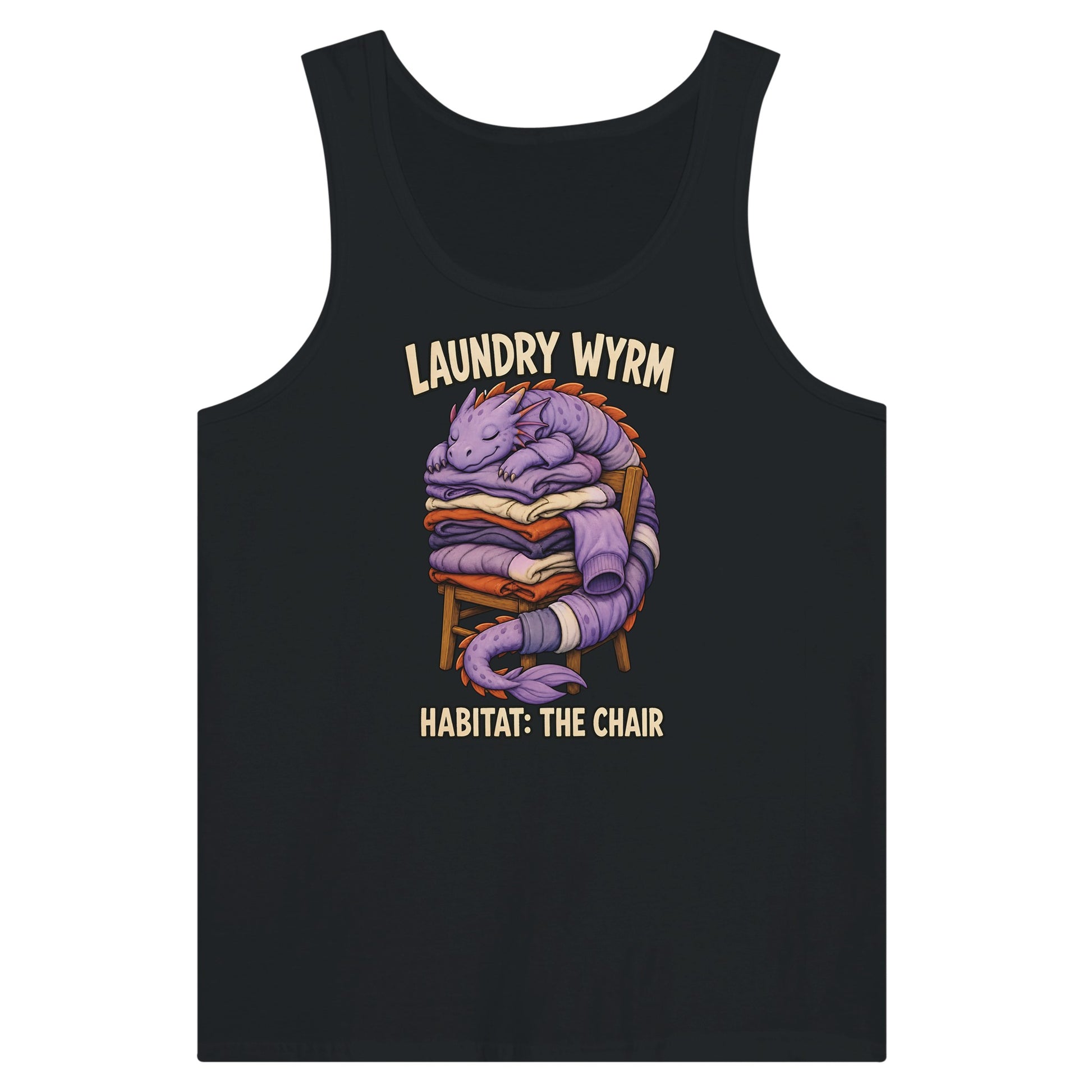 Laundry Wyrm – Habitat: The Chair Premium Unisex Tank Top — product view 8