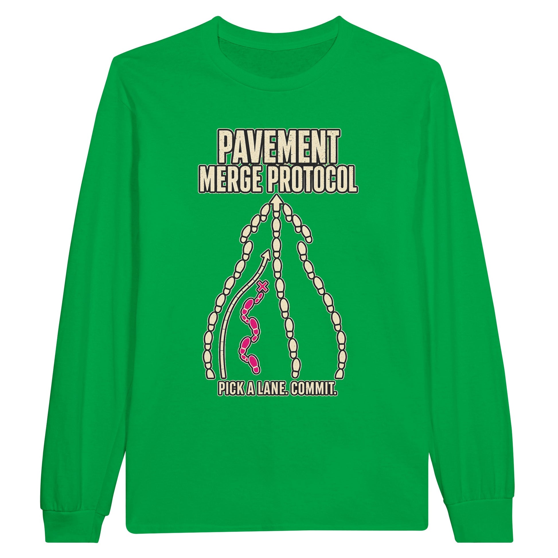 Pavement Merge Protocol — Pick a Lane Long-Sleeve T-shirt — product view 12