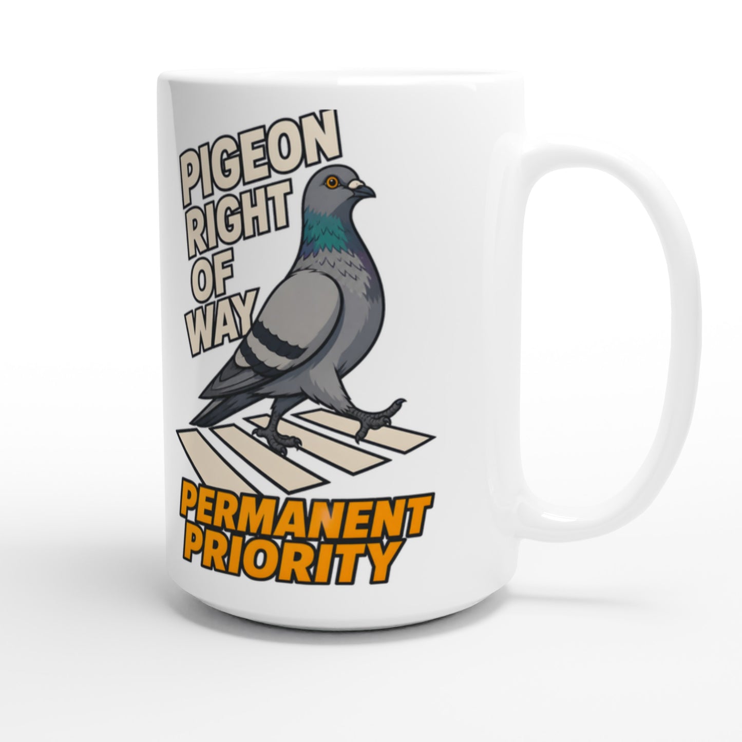 Pigeon Right of Way Large Mug — product view 3