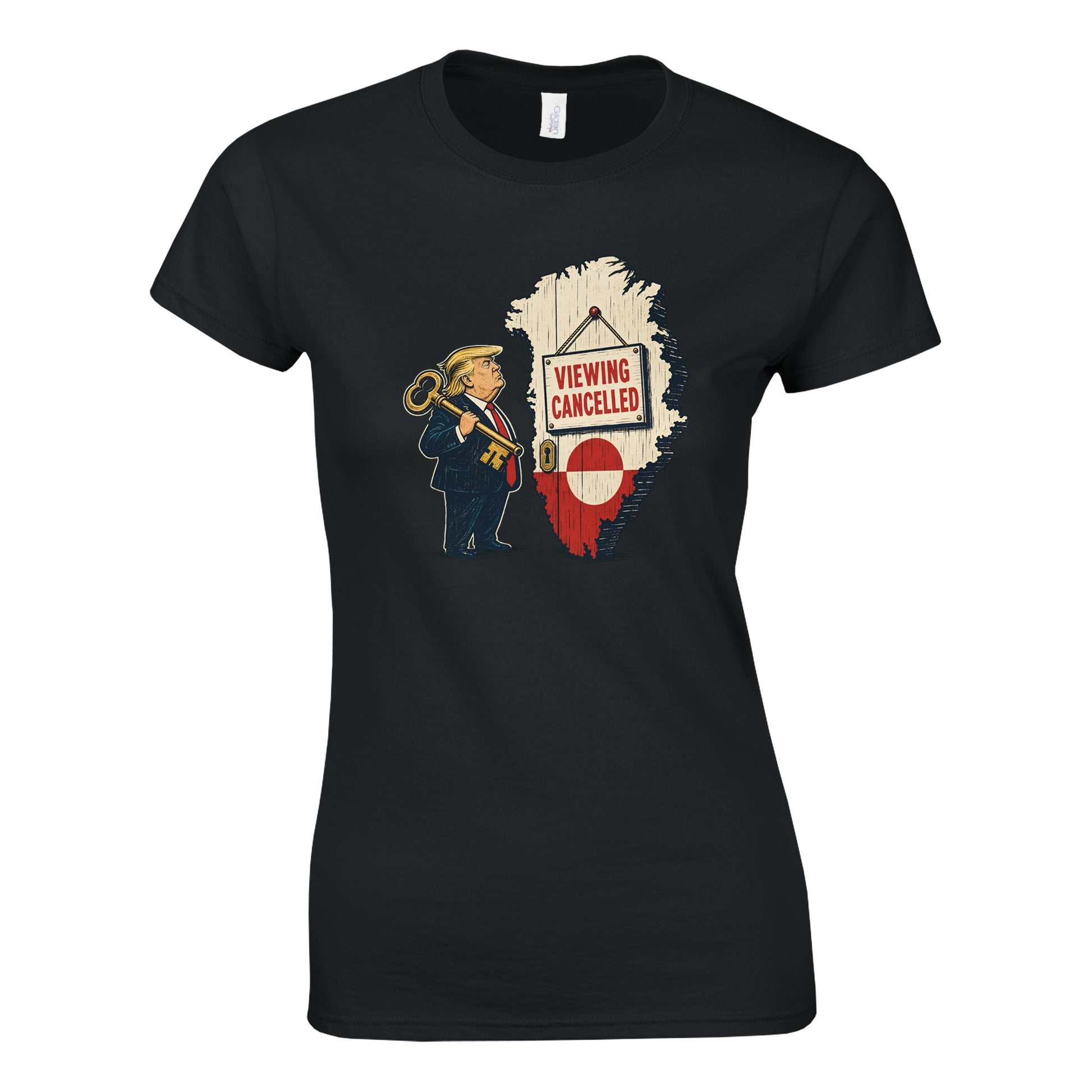 Viewing Cancelled — Greenland Political Satire Women's T-shirt — product view 9