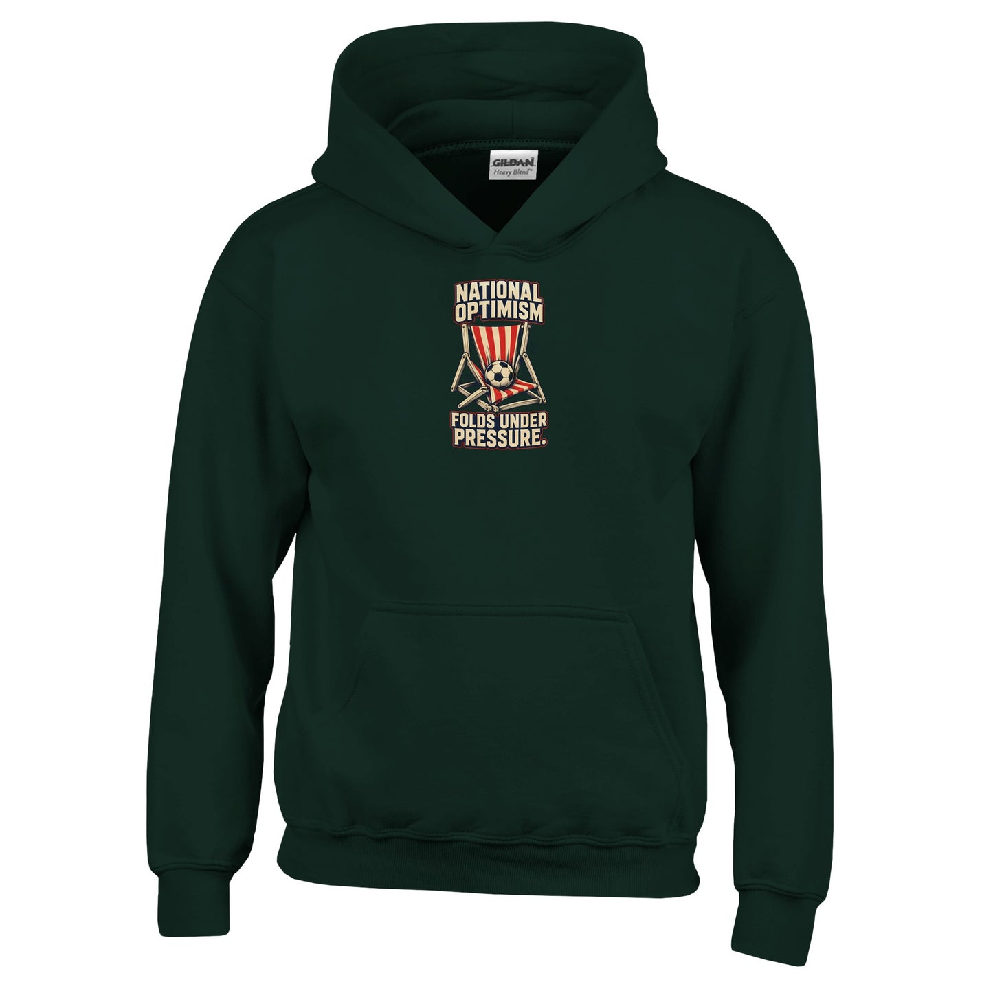 National Optimism Folds Under Pressure Football Kids' Hoodie — product view 12