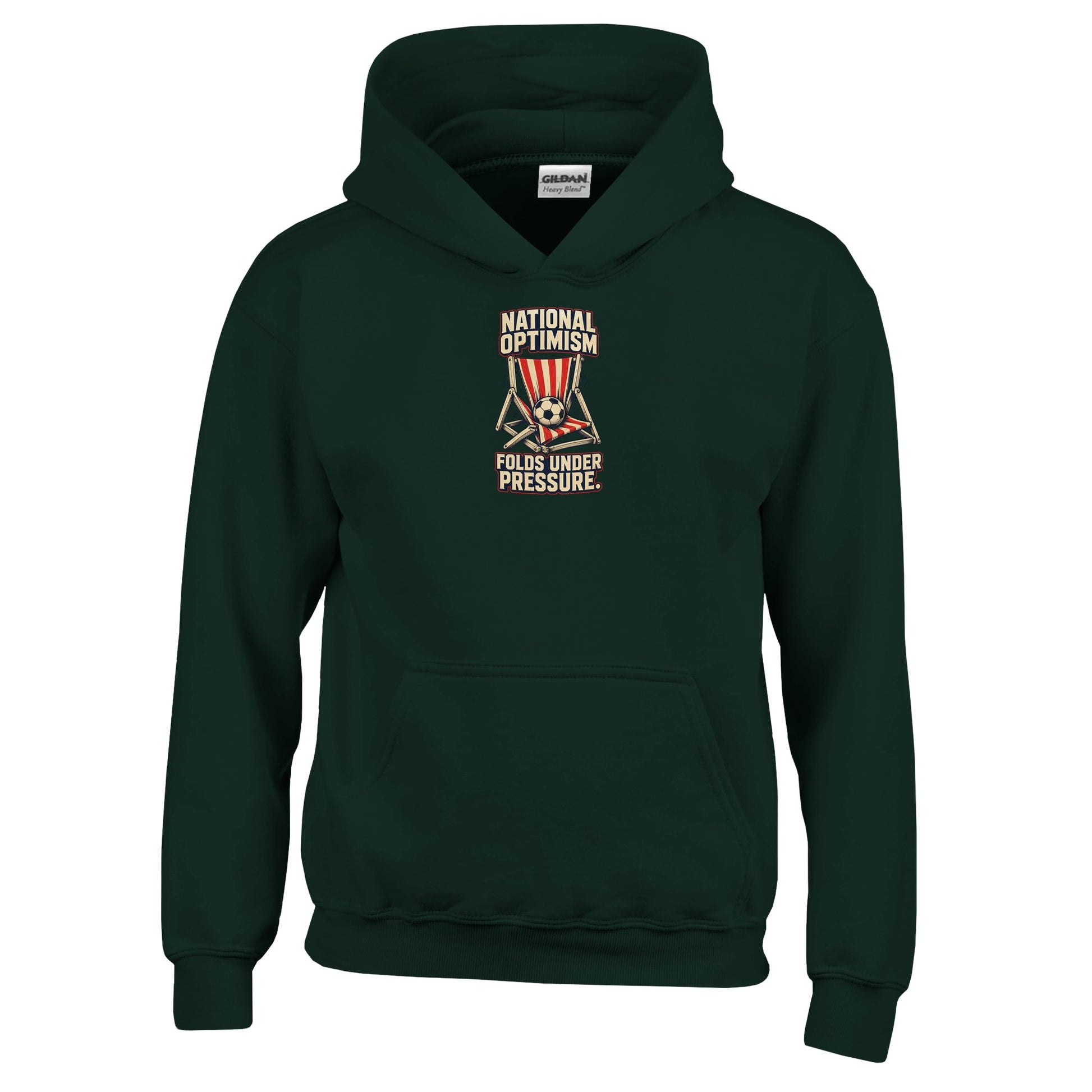 National Optimism Folds Under Pressure Football Kids' Hoodie — product view 12