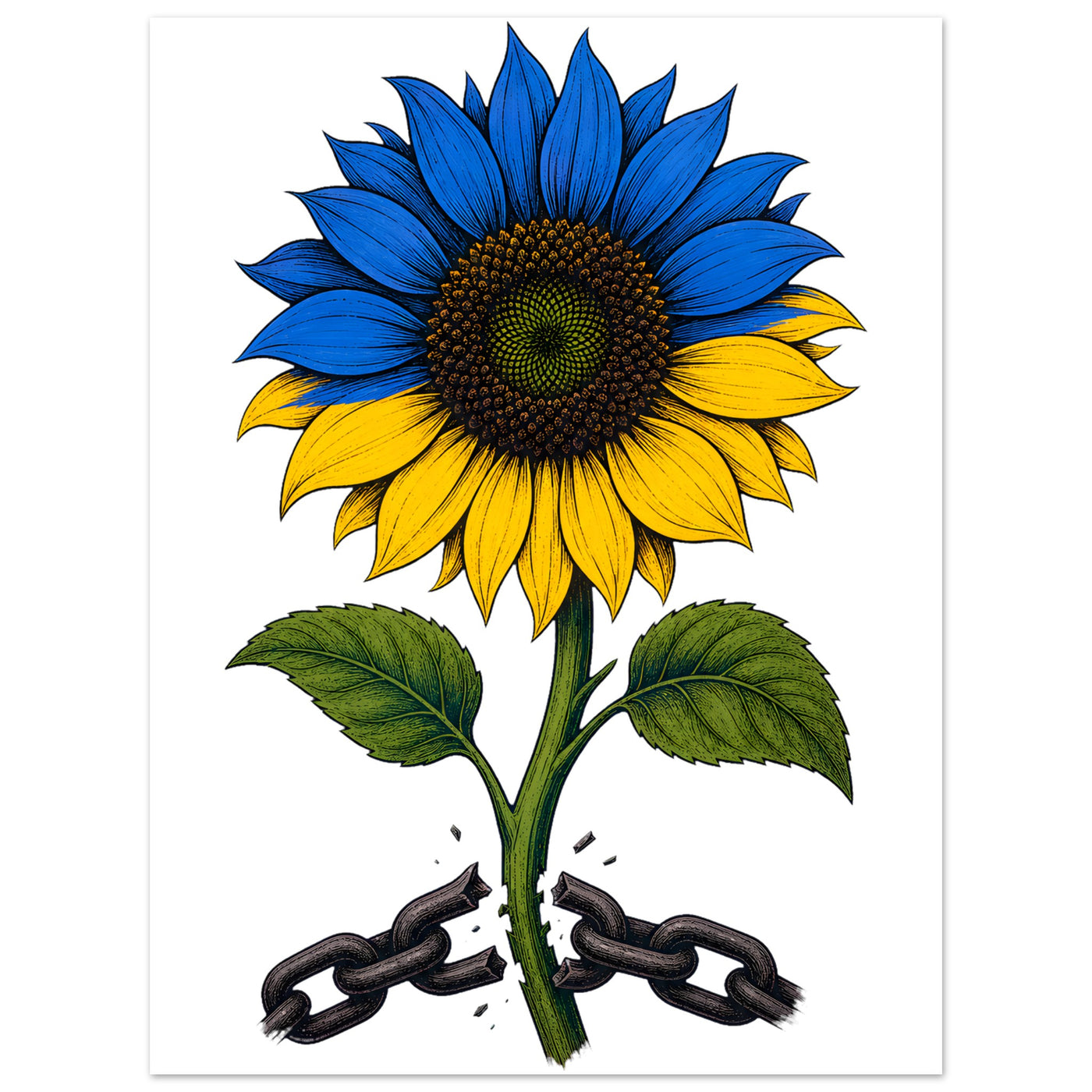Ukraine Freedom Sunflower Aluminium Print
