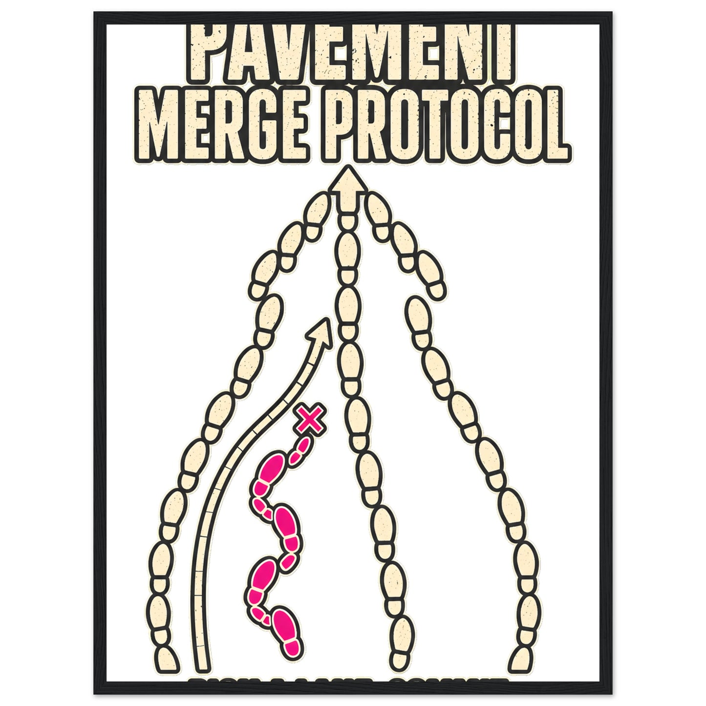 Pavement Merge Protocol — Pick a Lane Framed Wall Art — product view 4