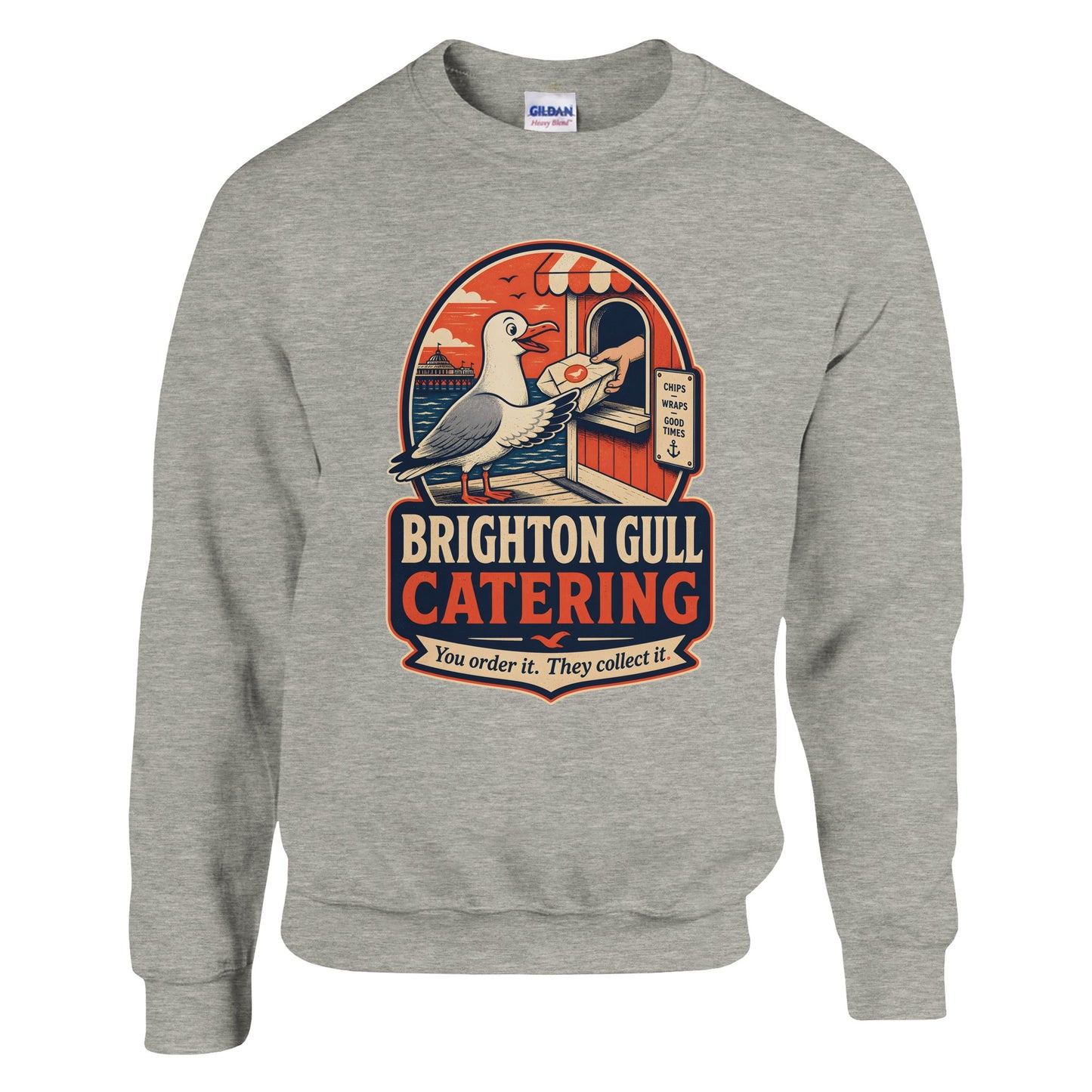 Brighton Gull Catering — Illustrated Sweatshirt — product view 17