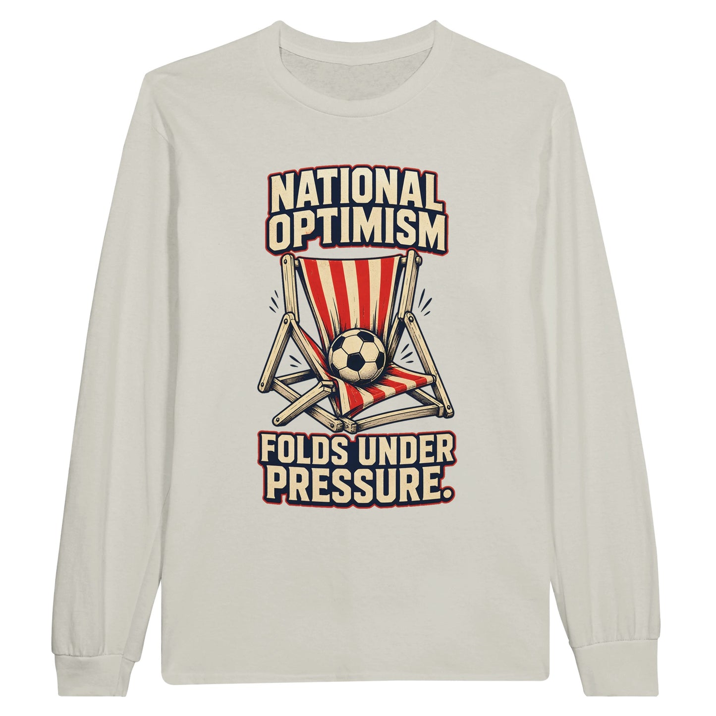 National Optimism Folds Under Pressure Football Long-Sleeve T-shirt — product view 14