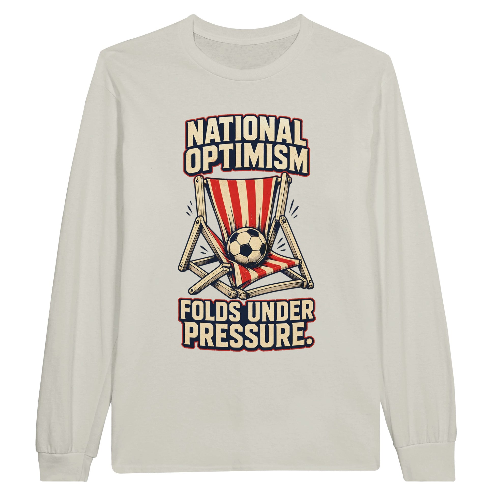 National Optimism Folds Under Pressure Football Long-Sleeve T-shirt — product view 14