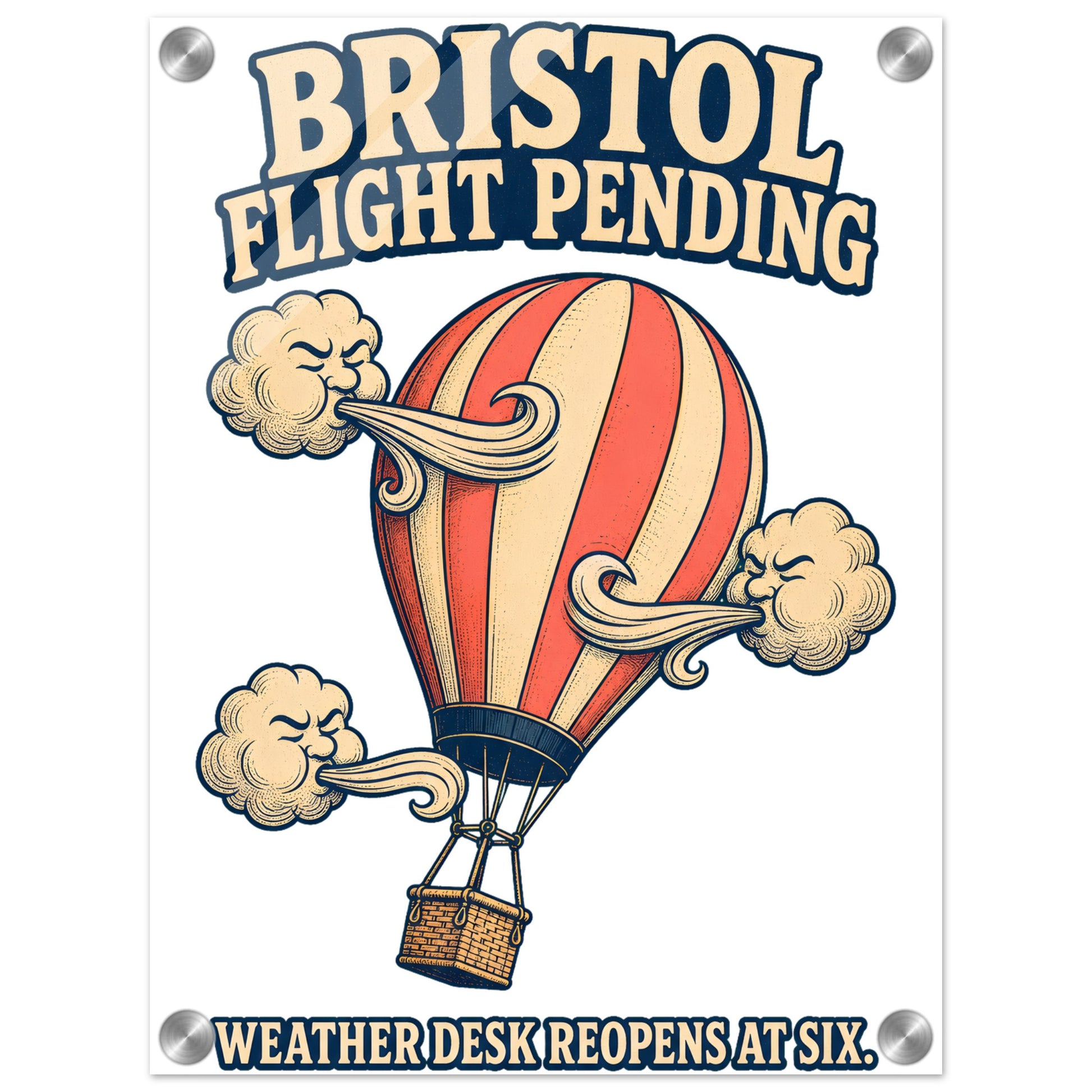 Bristol Flight Pending – Weather Desk Acrylic Print — product view 1
