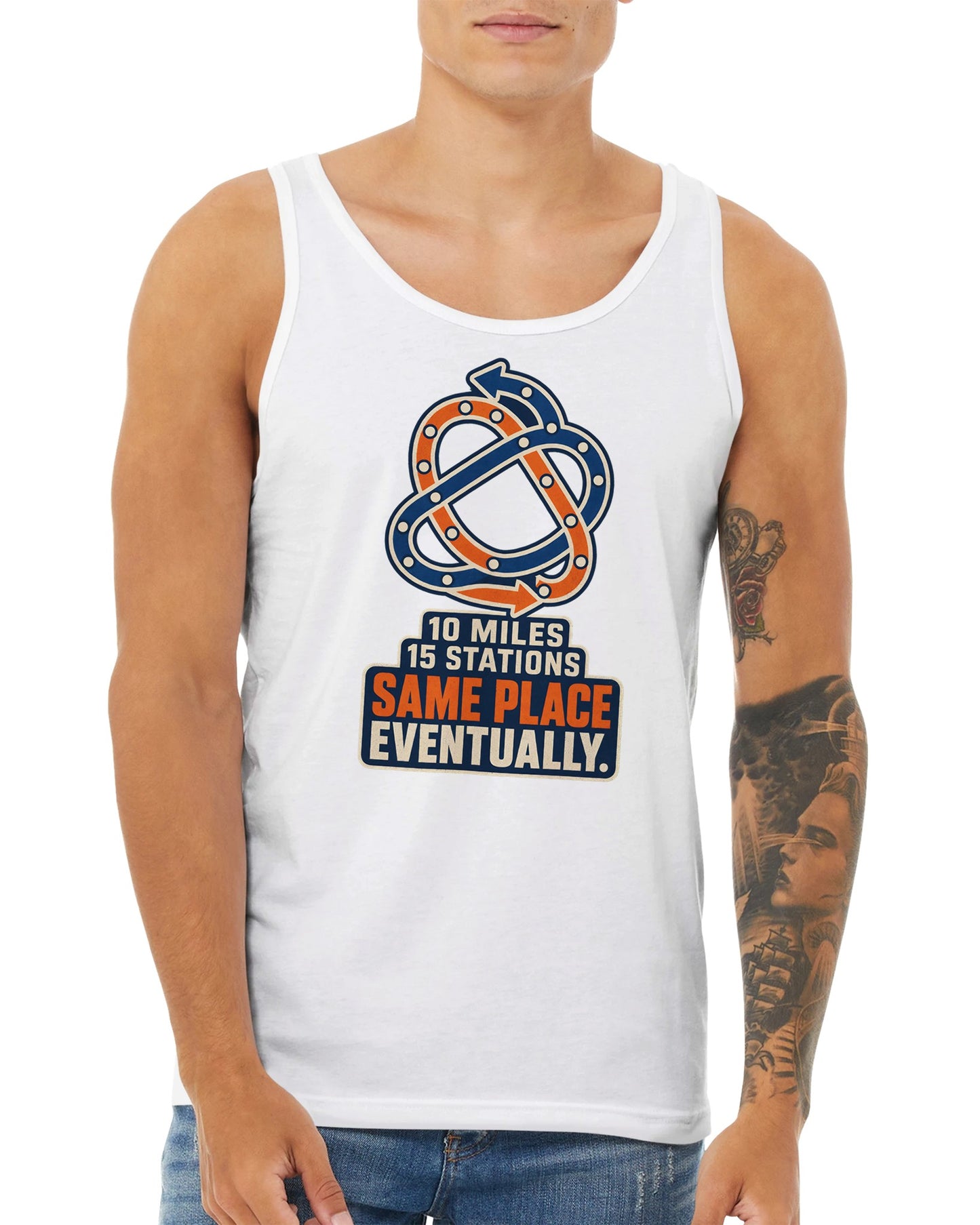 Glasgow Same Place Eventually Premium Unisex Tank Top — product view 15