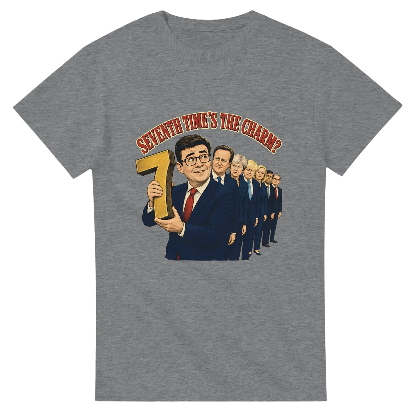 Seventh Time’s the Charm? UK Prime Minister Caricature T-shirt — product view 12