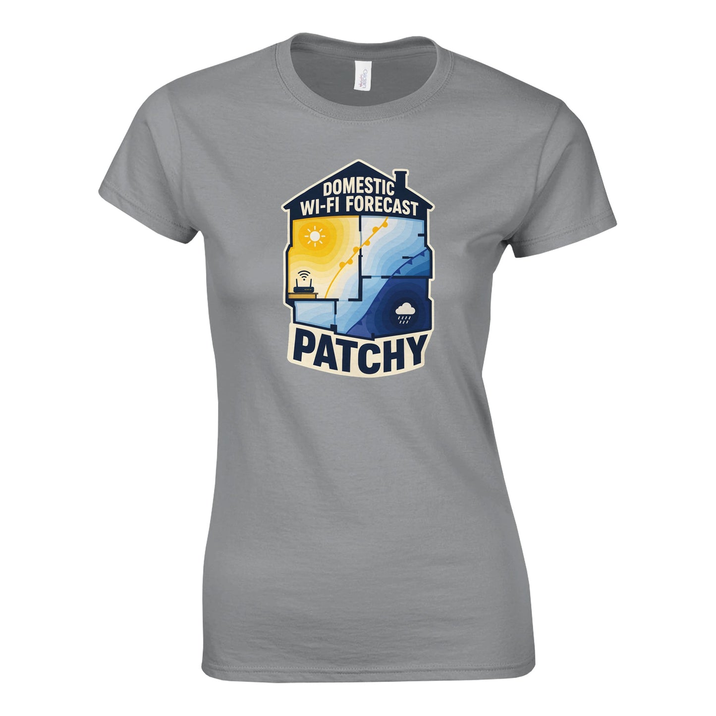 Domestic Wi-Fi Forecast Patchy Women's T-shirt — product view 5
