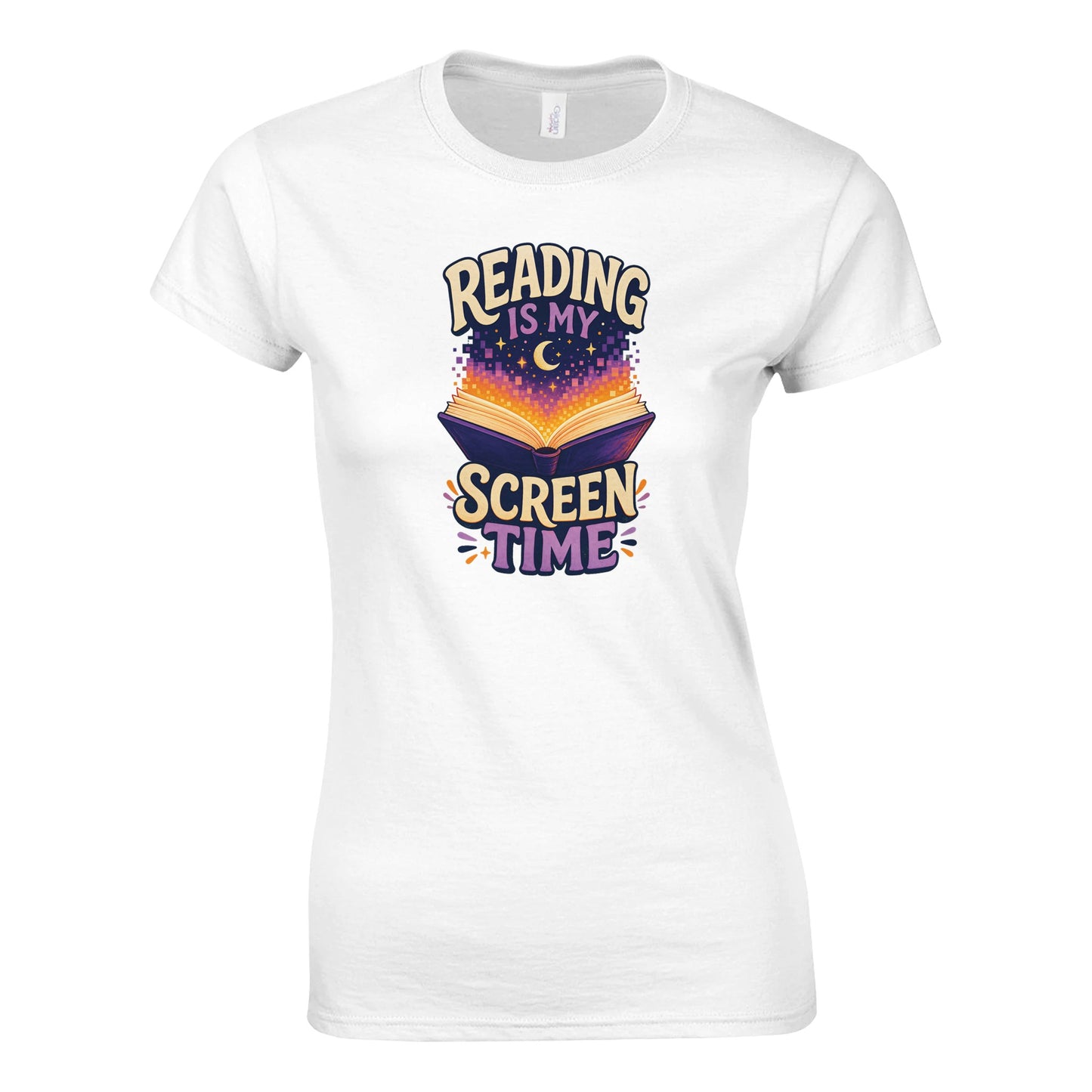 Reading Is My Screen Time Book Graphic Women's T-shirt — product view 1