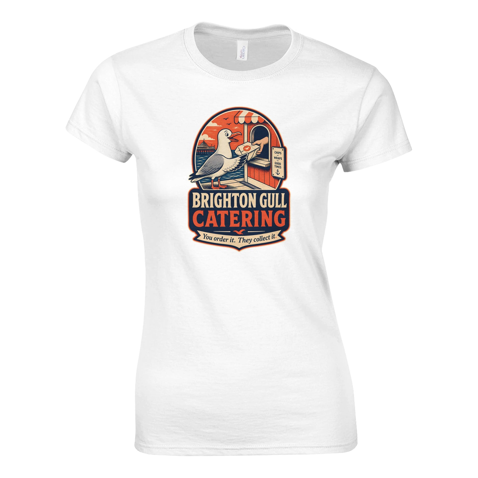 Brighton Gull Catering — Illustrated Women's T-shirt — product view 1