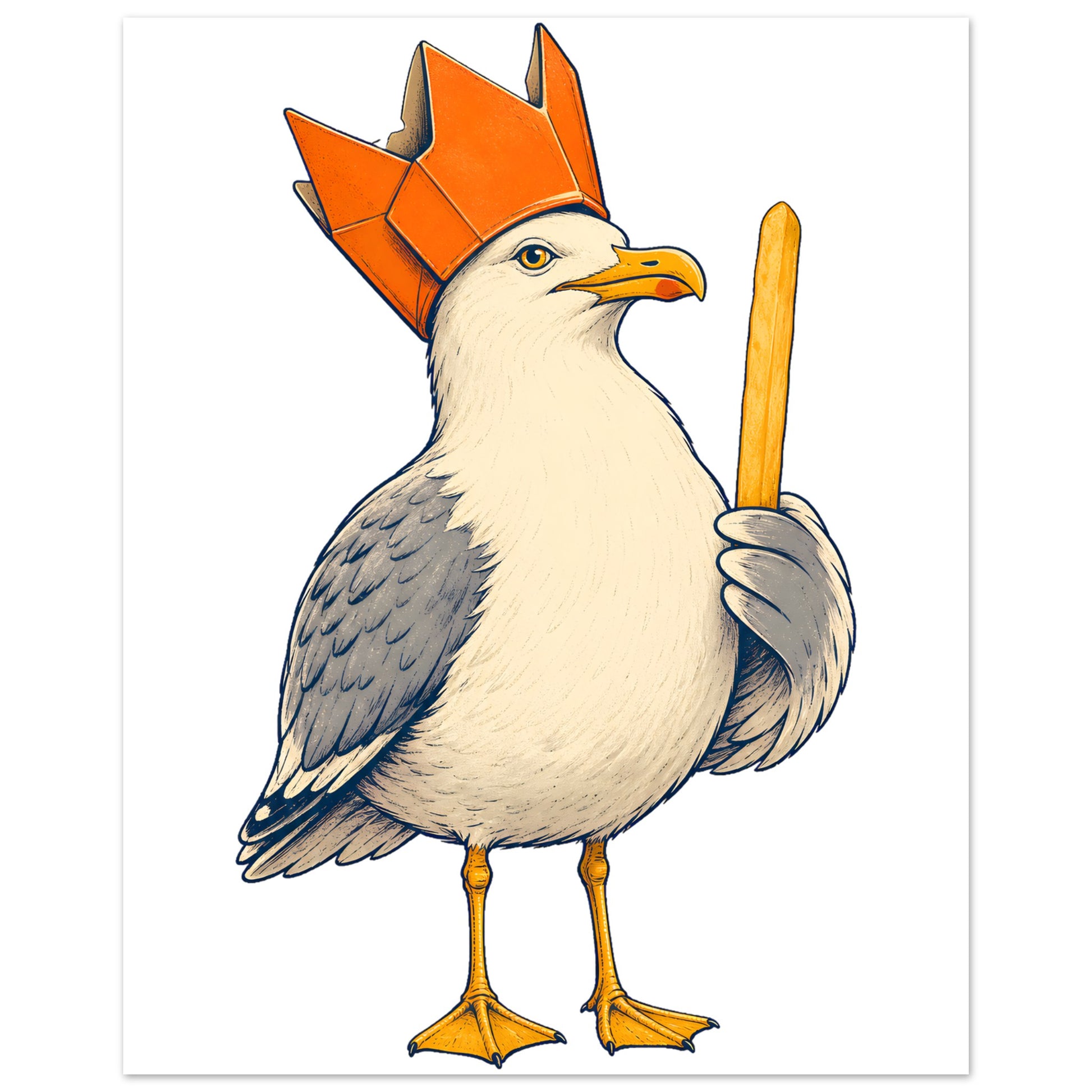 The Chip Crown Gull Aluminium Print — product view 2