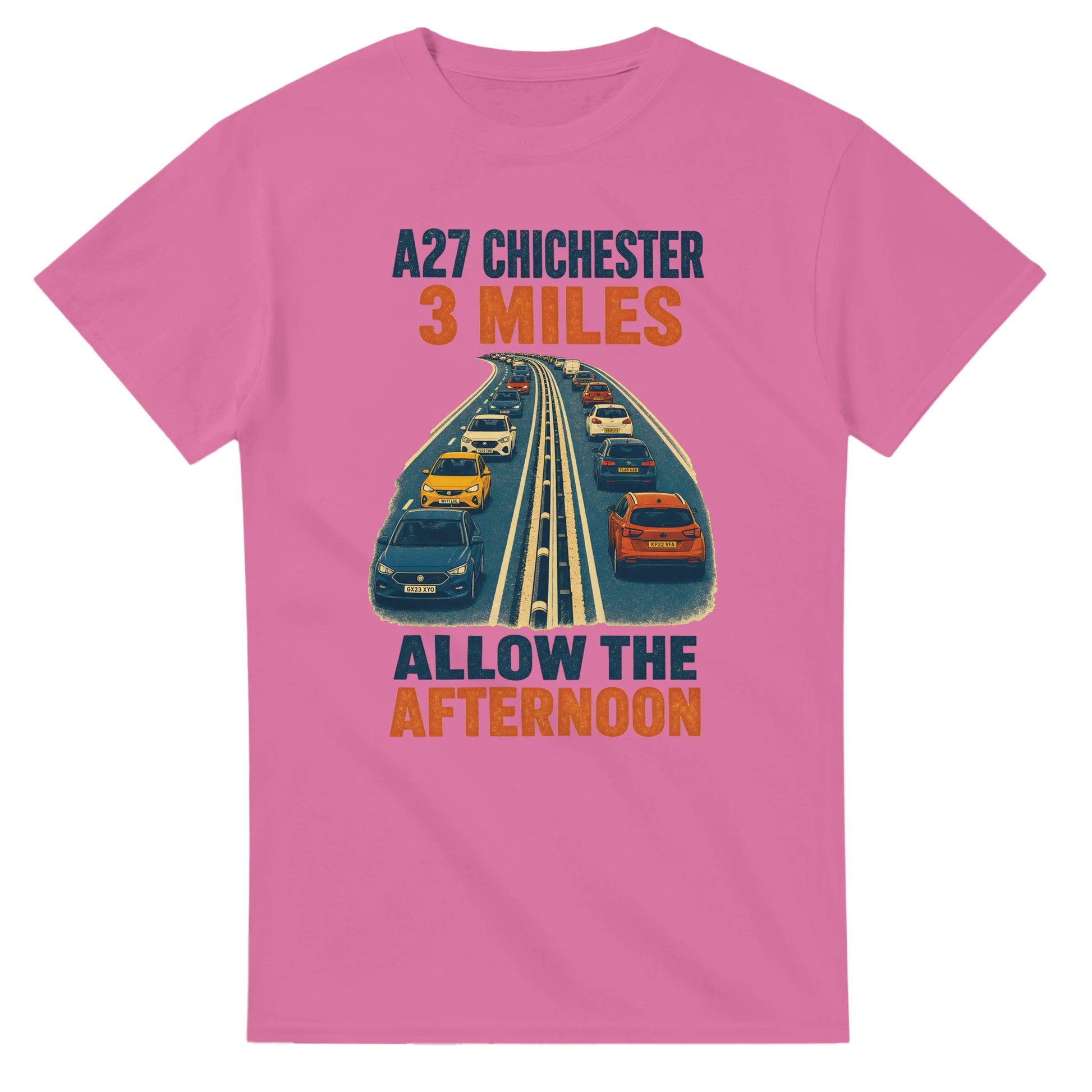 A27 Chichester – 3 Miles, Allow the Afternoon T-shirt — product view 4