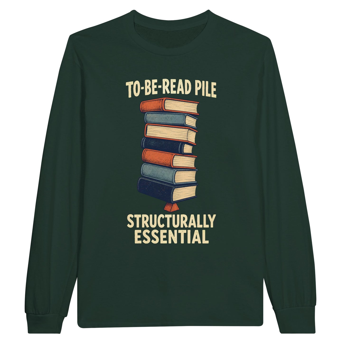 To-Be-Read Pile: Structurally Essential Book Graphic Long-Sleeve T-shirt — product view 5