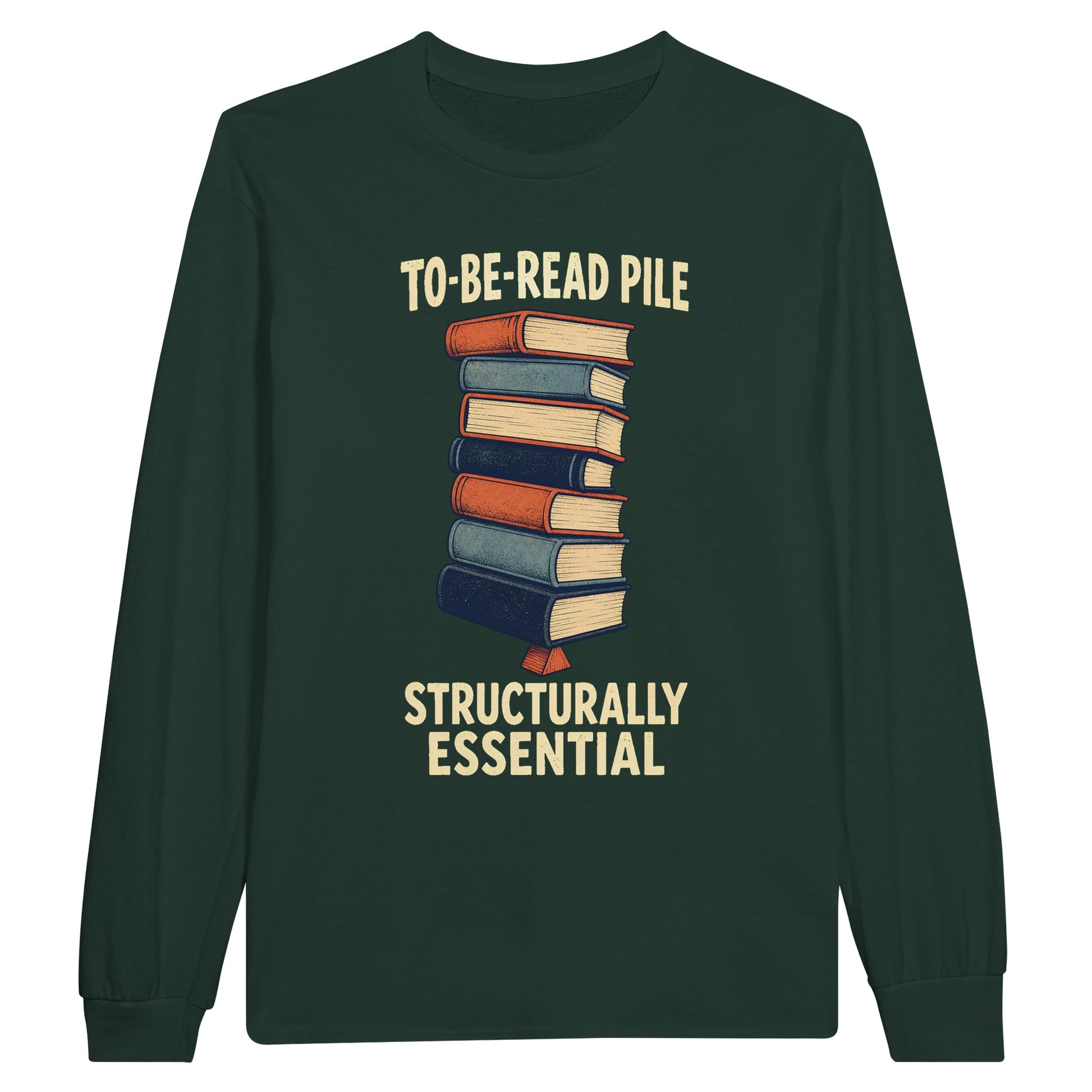 To-Be-Read Pile: Structurally Essential Book Graphic Long-Sleeve T-shirt — product view 5