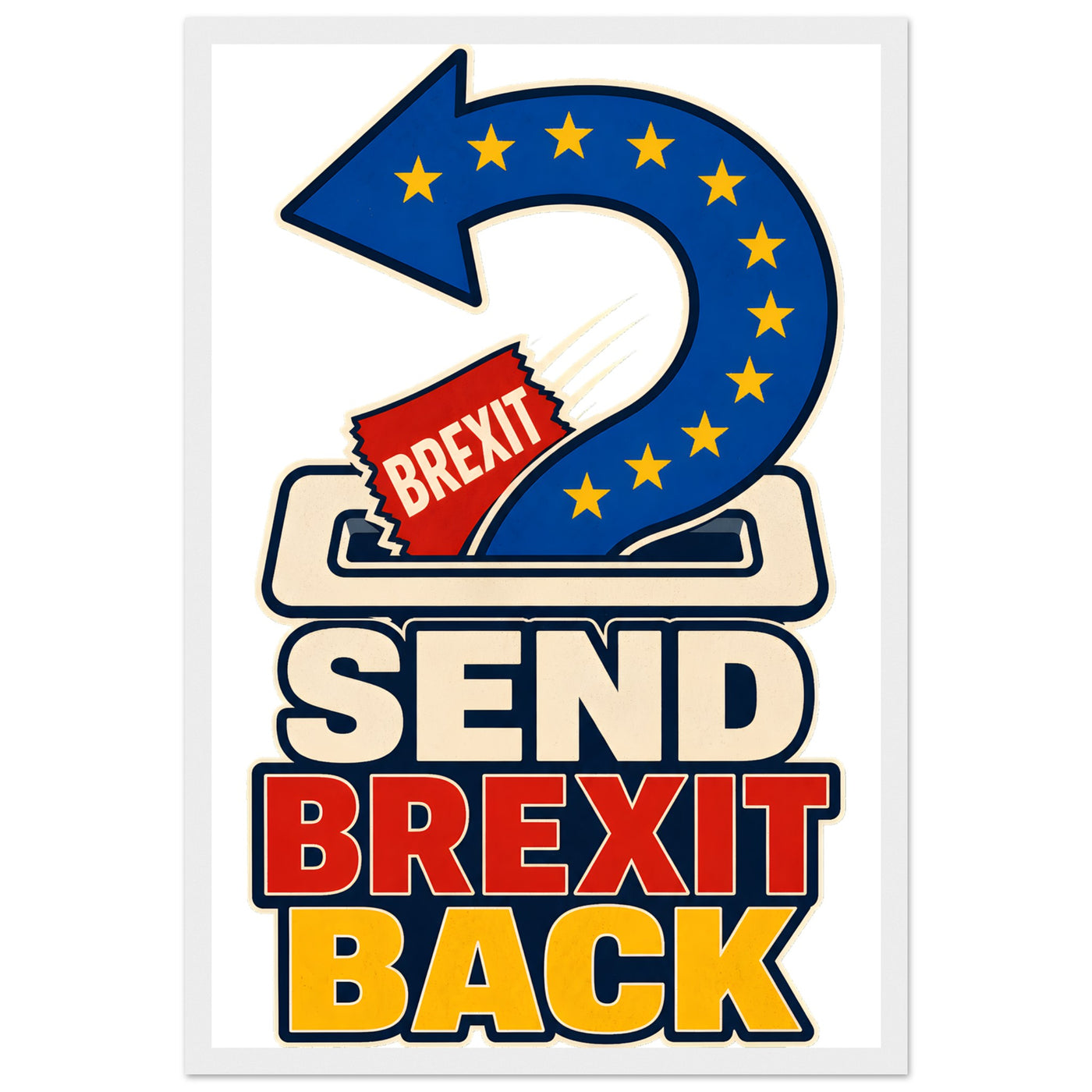 Send Brexit Back Pro-EU Graphic Framed Wall Art