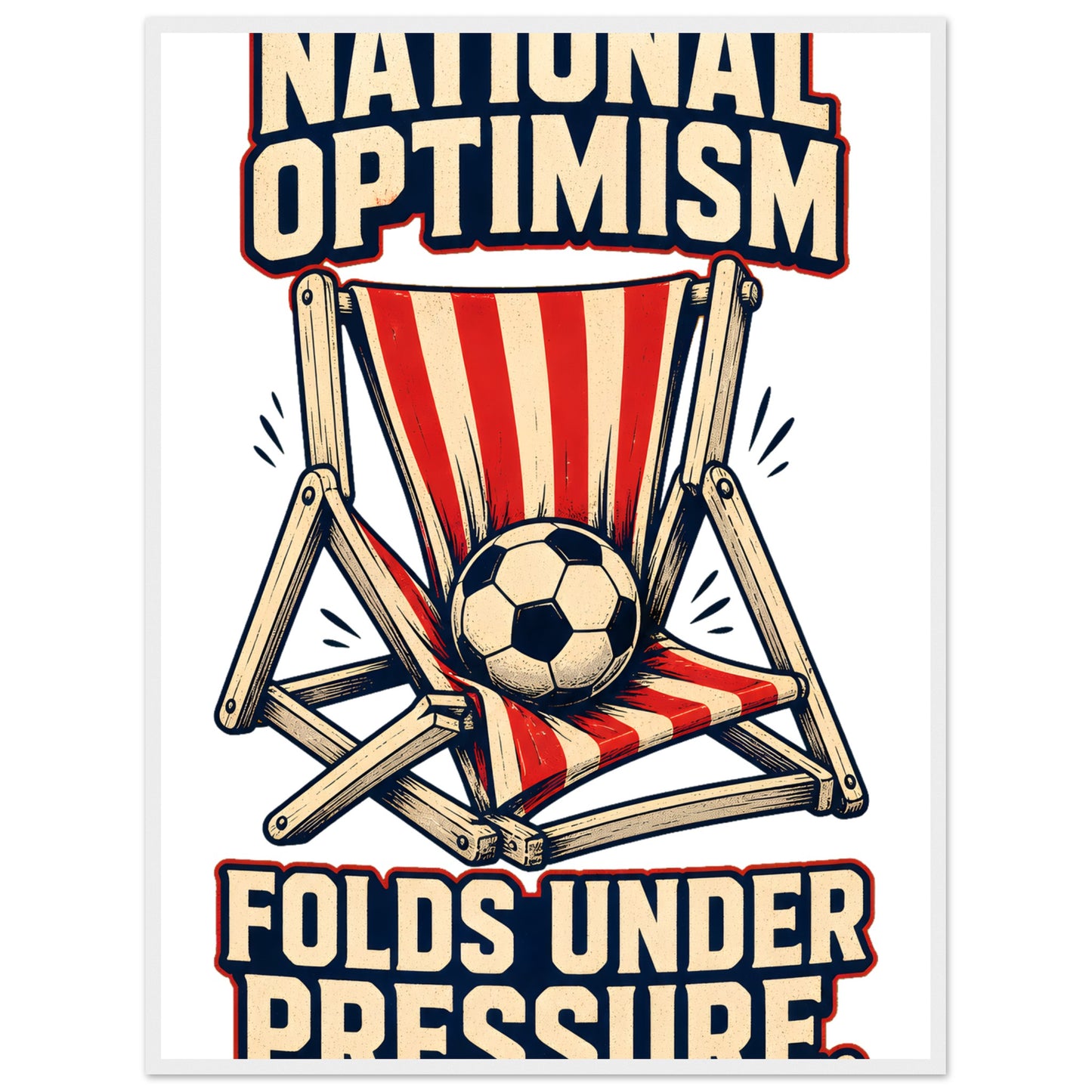 National Optimism Folds Under Pressure Football Framed Wall Art — product view 7