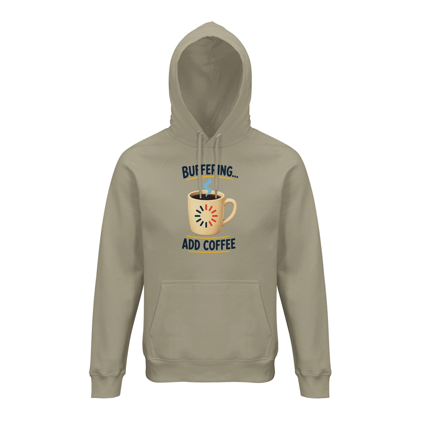 Buffering Brew — Add Coffee Tech Graphic Hoodie — product view 3