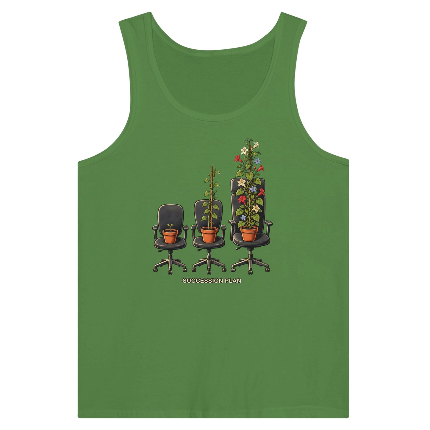 Succession Plan Office Chair Garden Graphic Premium Unisex Tank Top — product view 13