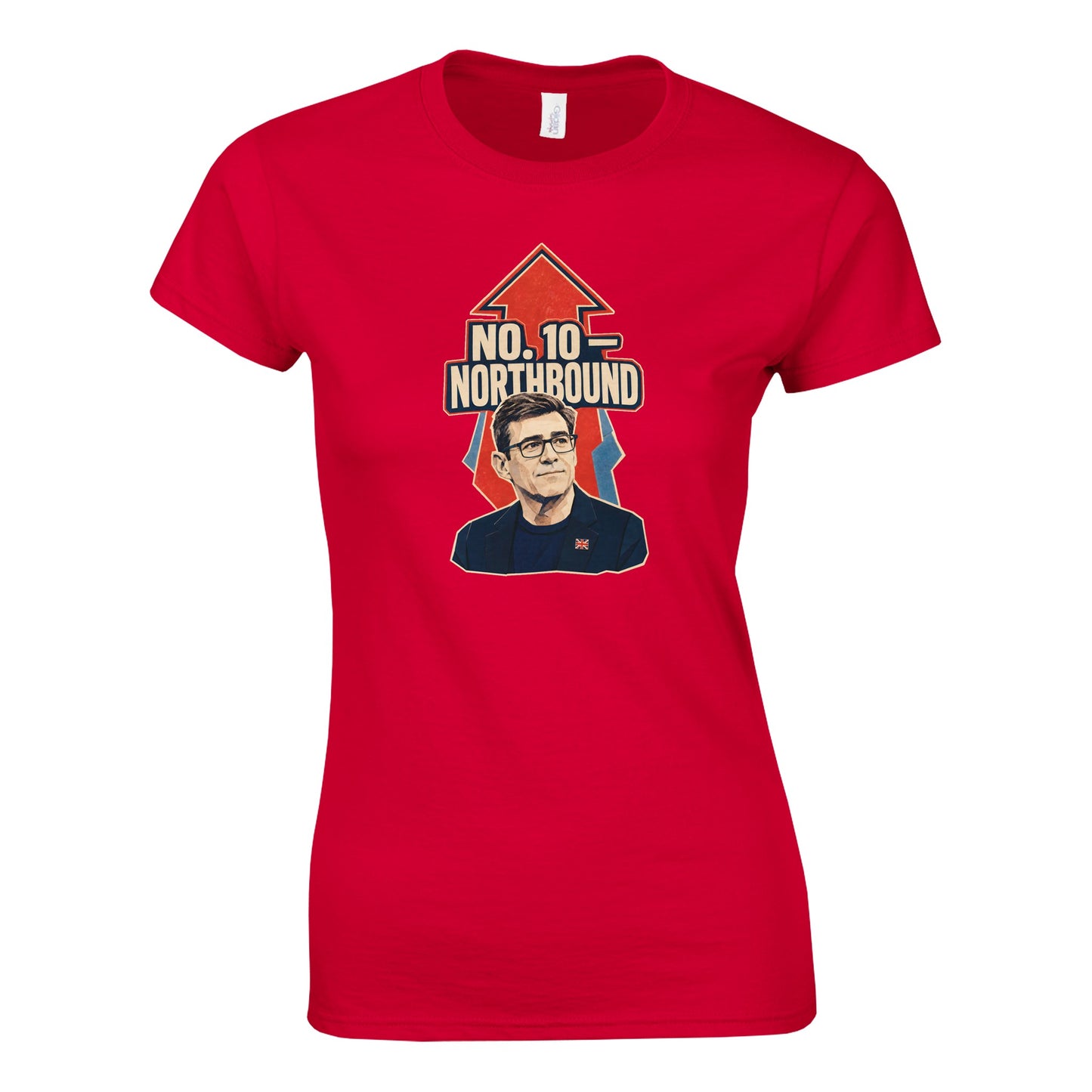 No. 10 — Northbound Andy Burnham Political Satire Women's T-shirt — product view 2