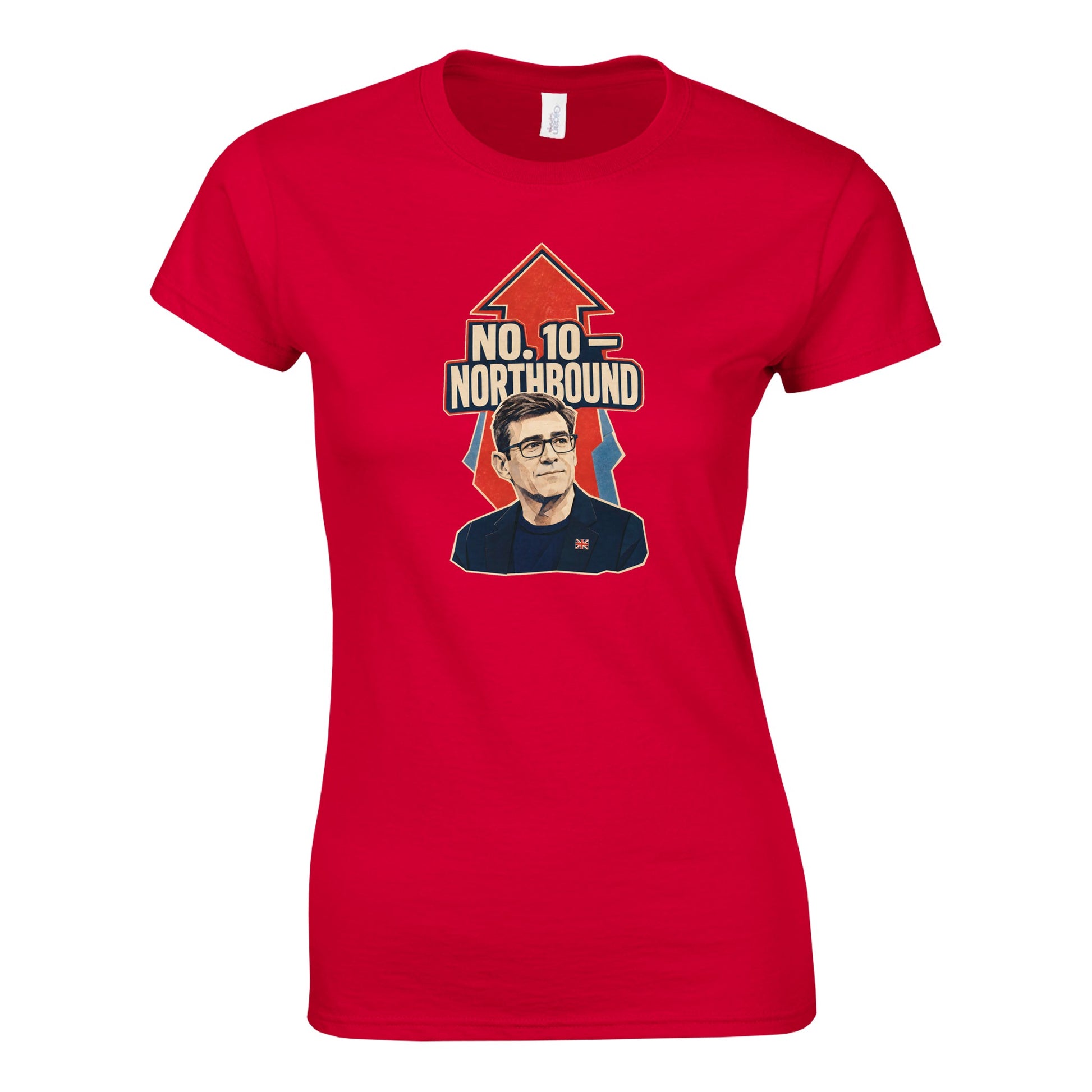 No. 10 — Northbound Andy Burnham Political Satire Women's T-shirt — product view 2