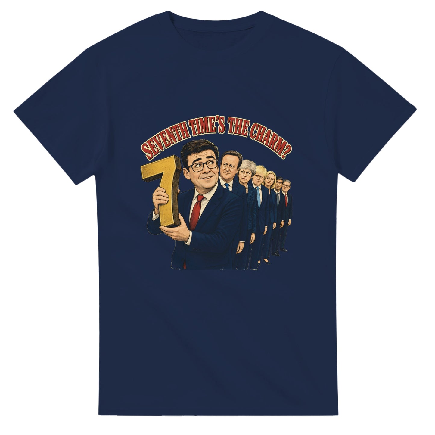 Seventh Time’s the Charm? UK Prime Minister Caricature T-shirt — product view 5