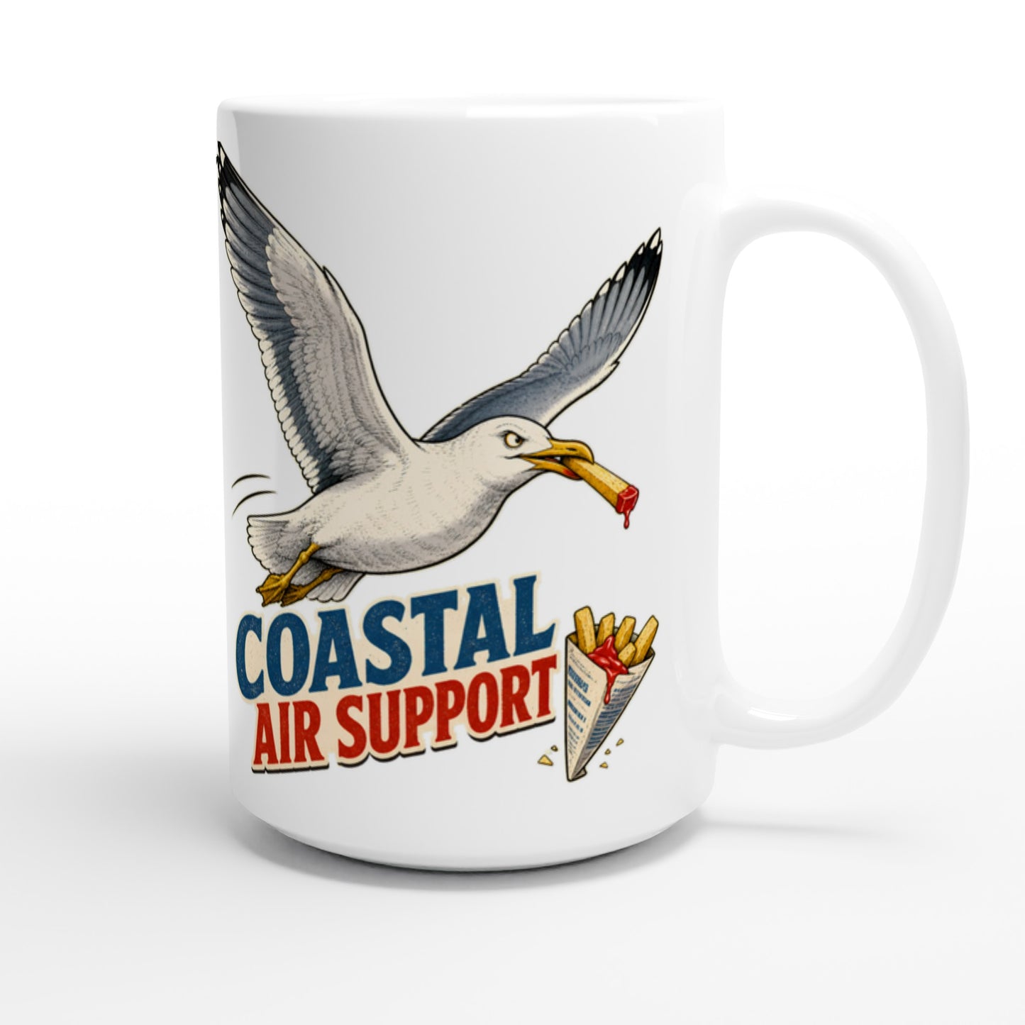 Coastal Air Support Seagull Graphic Large Mug — product view 3