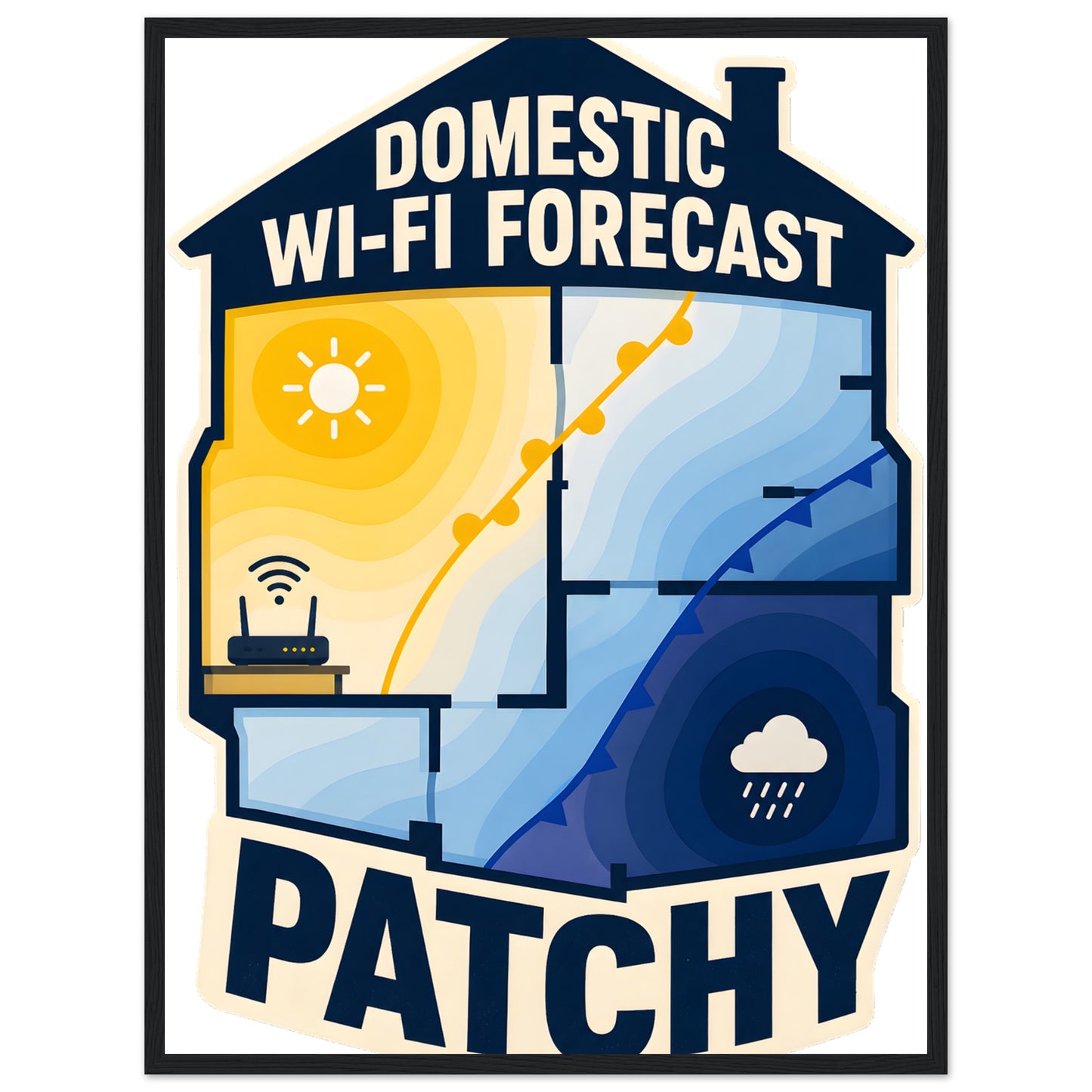 Domestic Wi-Fi Forecast Patchy Framed Wall Art — product view 4