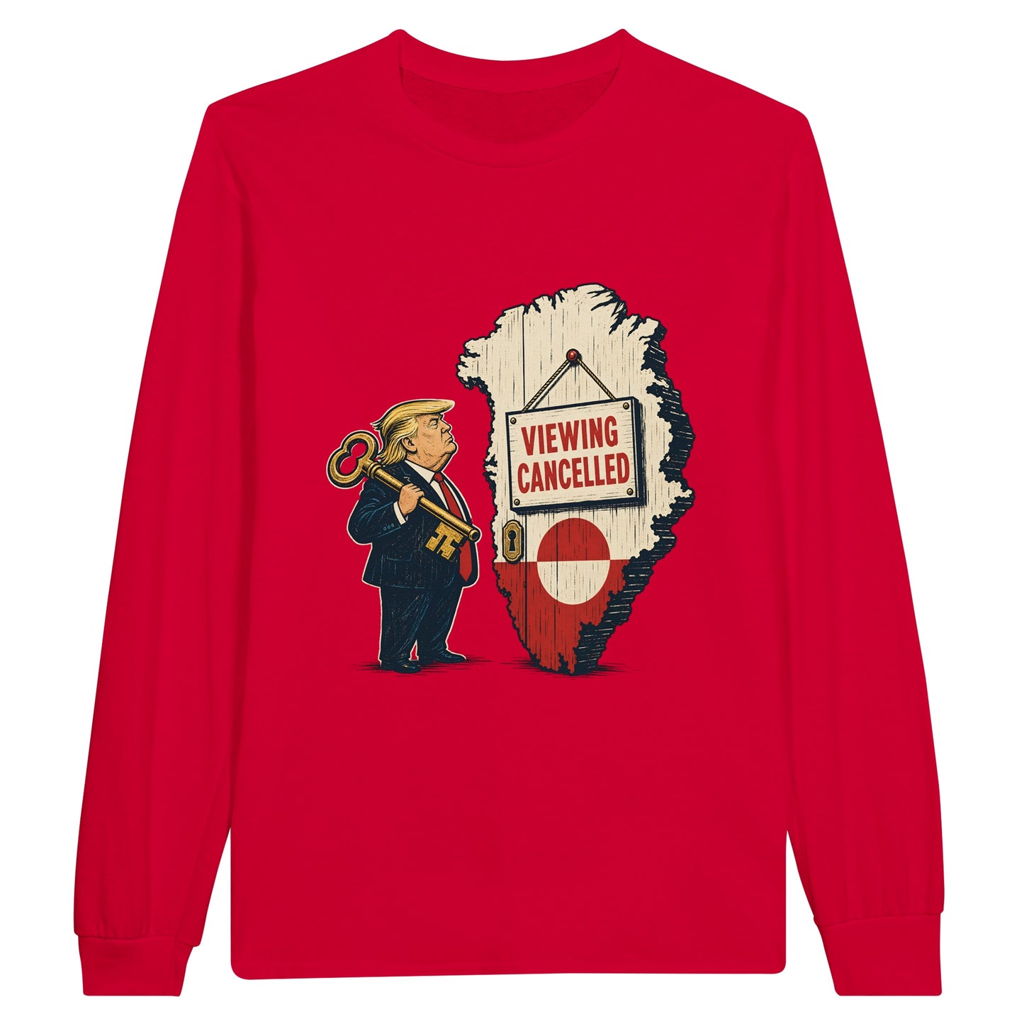 Viewing Cancelled — Greenland Political Satire Long-Sleeve T-shirt — product view 9
