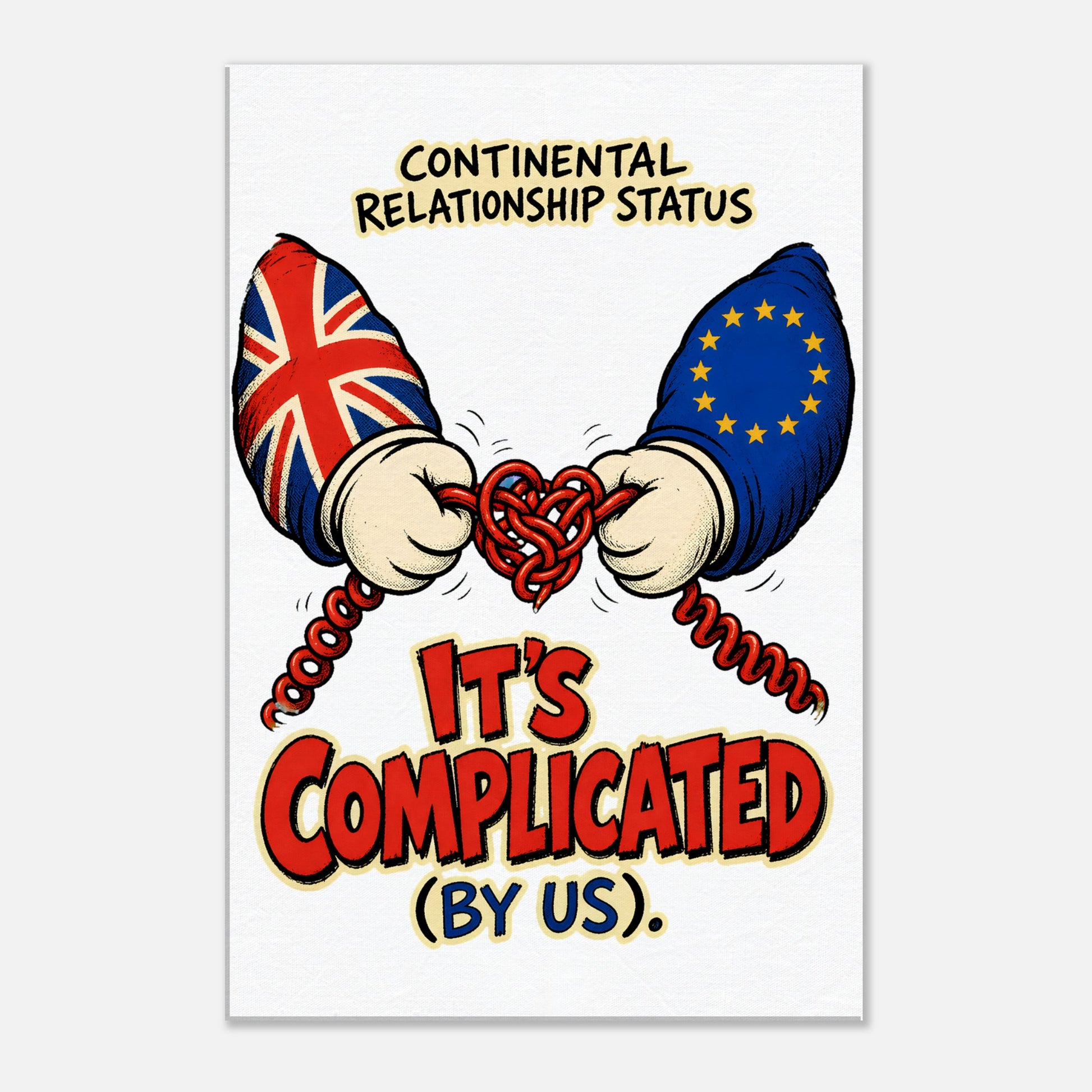 It's Complicated (By Us) UK–EU 1990s Cartoon Canvas — product view 2