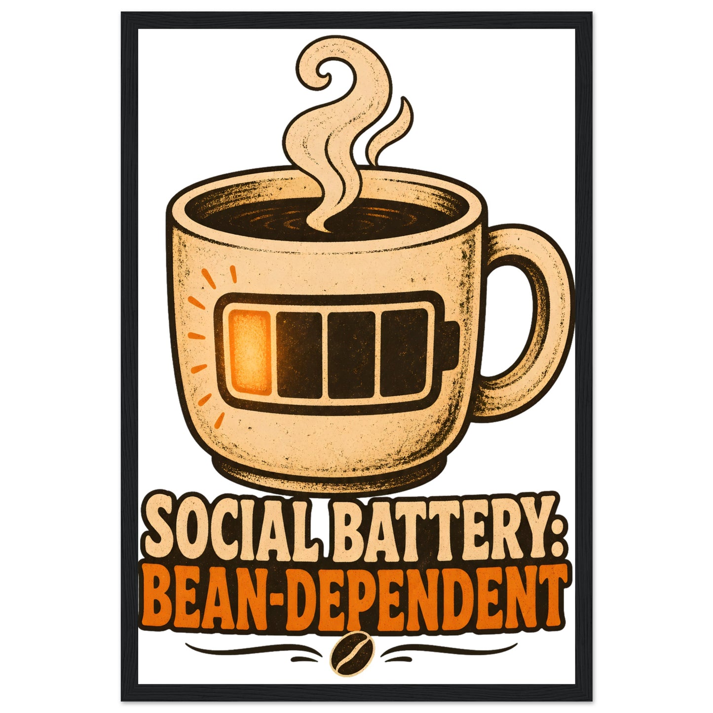 Social Battery: Bean-Dependent Graphic Framed Wall Art — product view 6