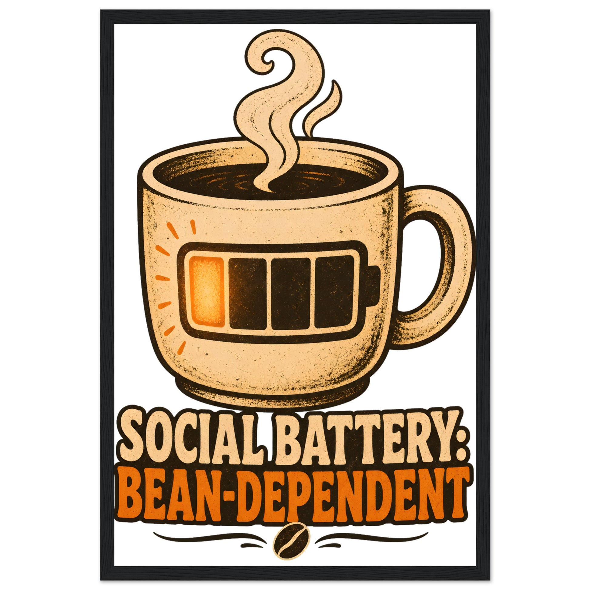 Social Battery: Bean-Dependent Graphic Framed Wall Art — product view 6