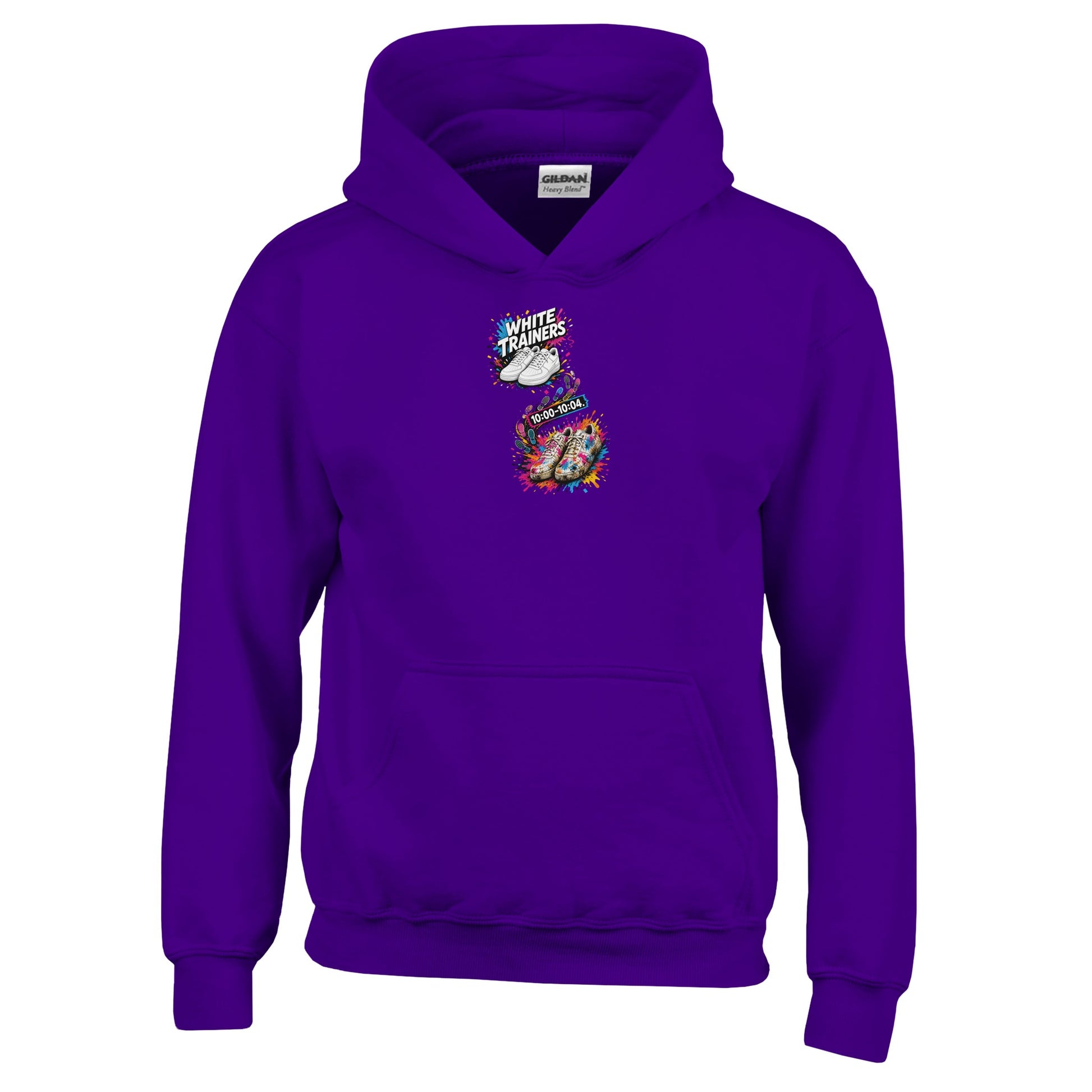 White Trainers: 10:00–10:04 Kids' Hoodie — product view 10