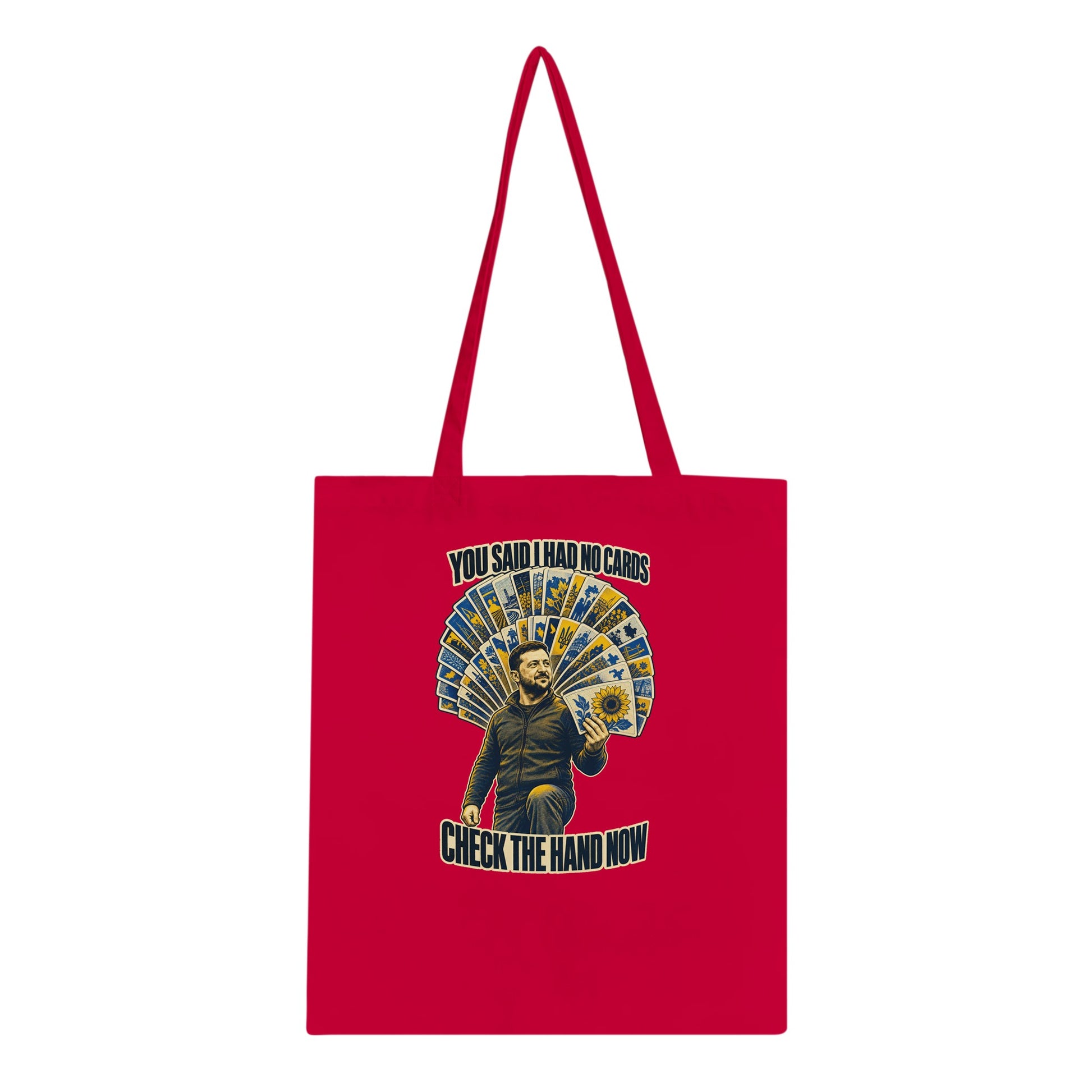 You Said I Had No Cards – Zelenskyy Satire Tote Bag — product view 5