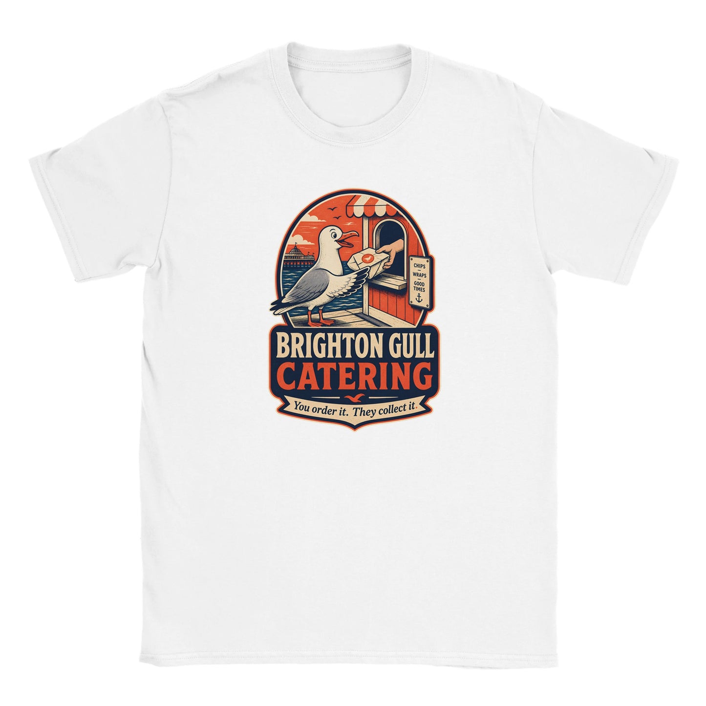 Brighton Gull Catering — Illustrated Kids' T-shirt — product view 15