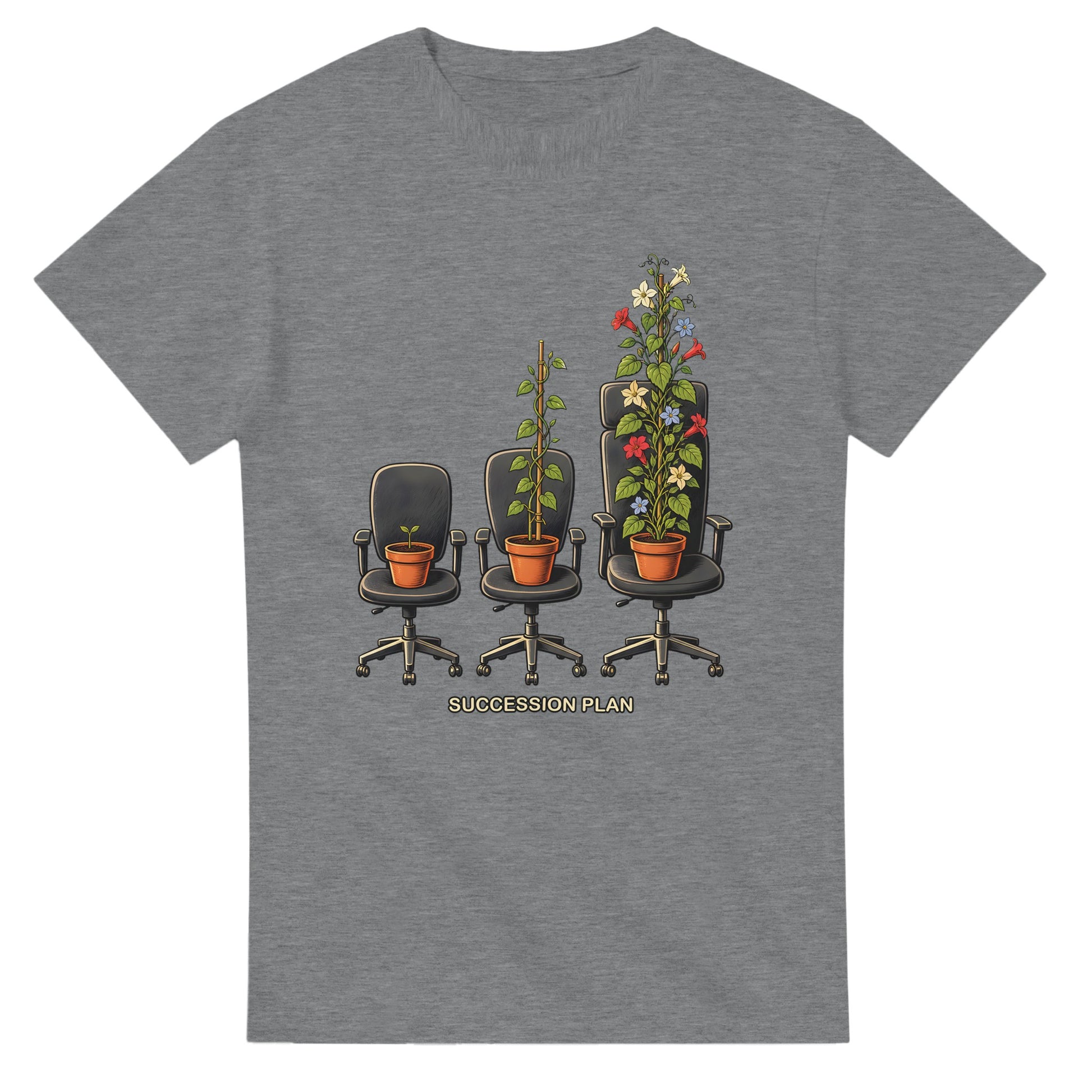 Succession Plan Office Chair Garden Graphic T-shirt — product view 12