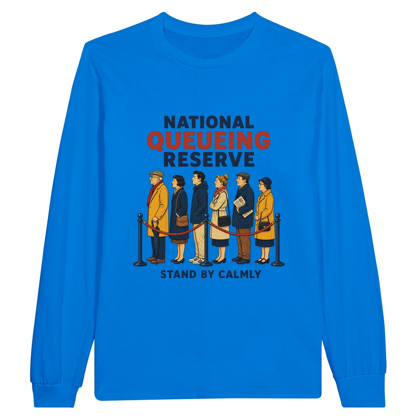 National Queueing Reserve – British Queue Graphic Long-Sleeve T-shirt — product view 3