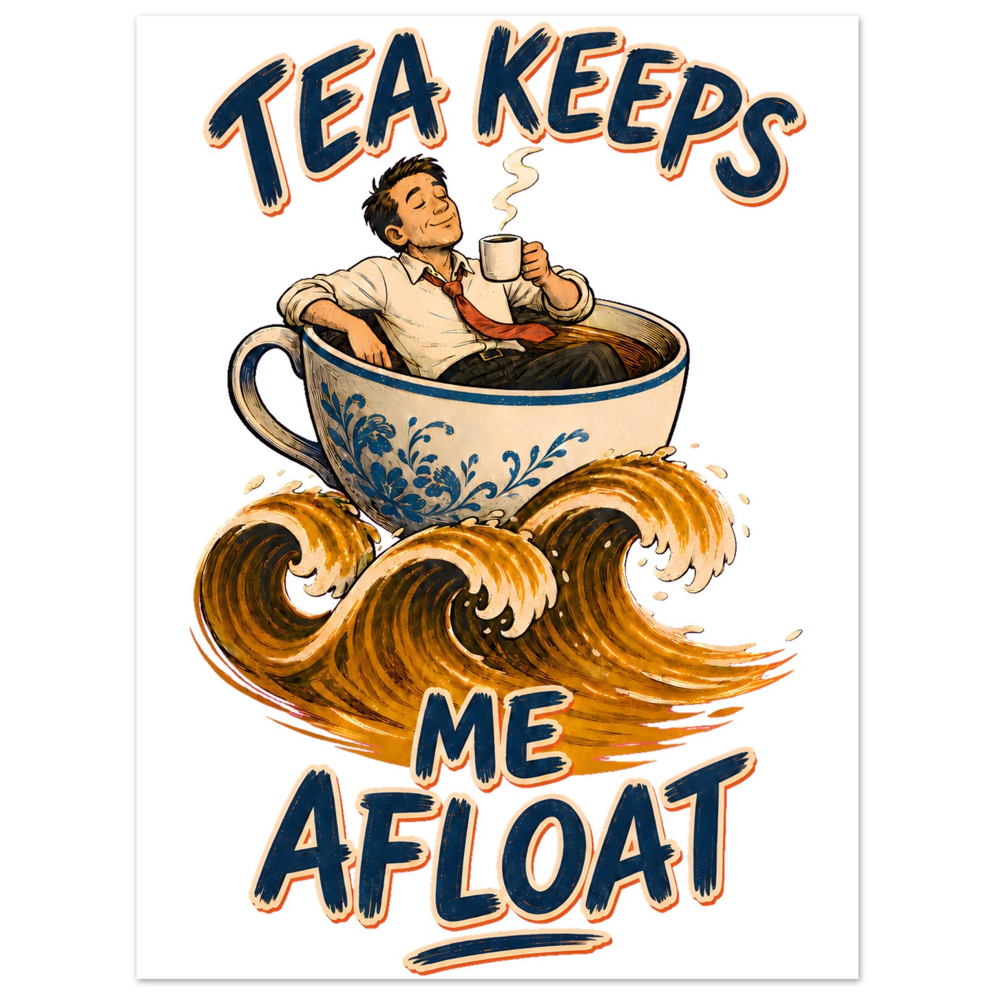 Tea Keeps Me Afloat Aluminium Print — product view 1