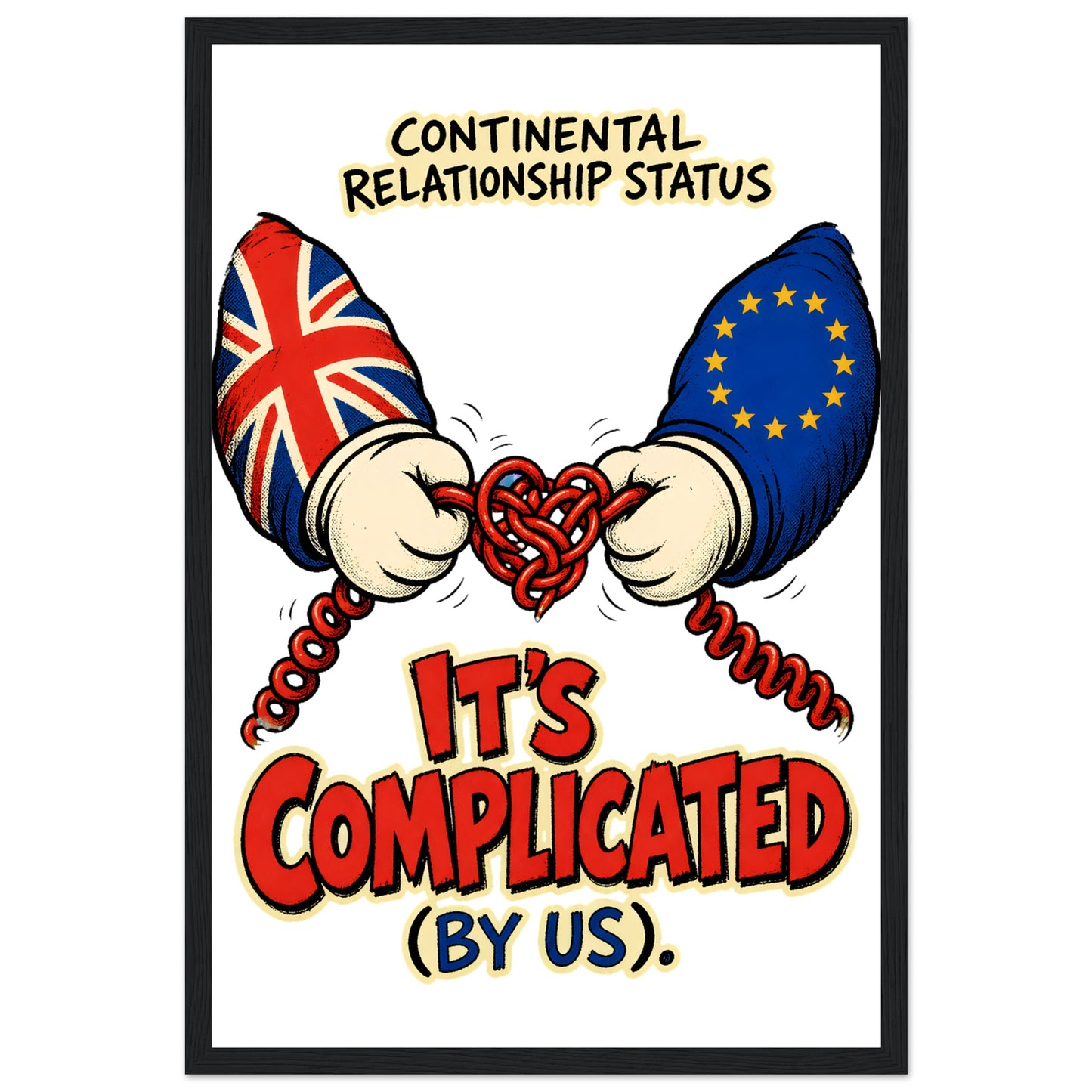 It's Complicated (By Us) UK–EU 1990s Cartoon Framed Wall Art — product view 6