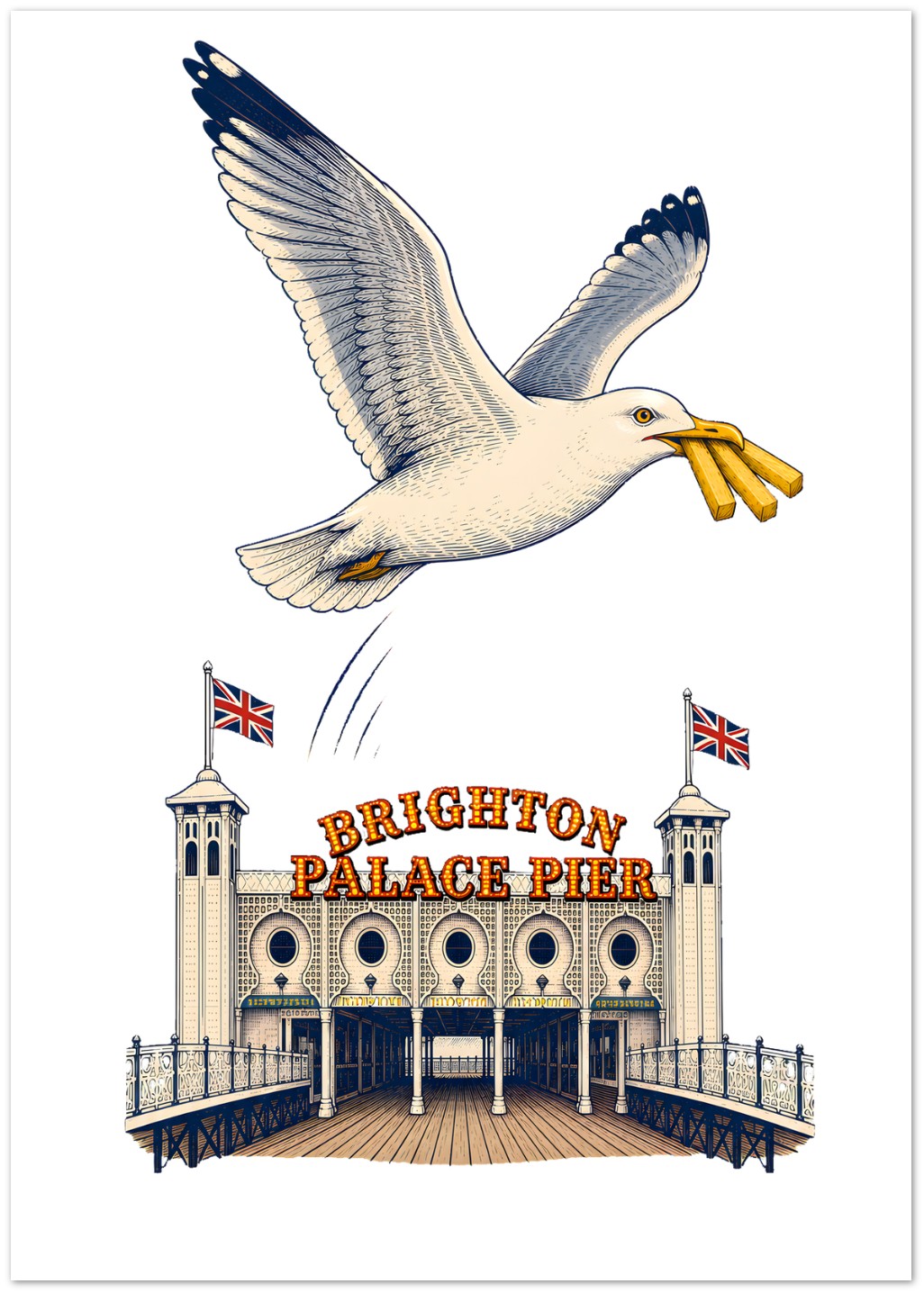 Brighton Palace Pier Chip Heist Greeting Card Pack — product view 1
