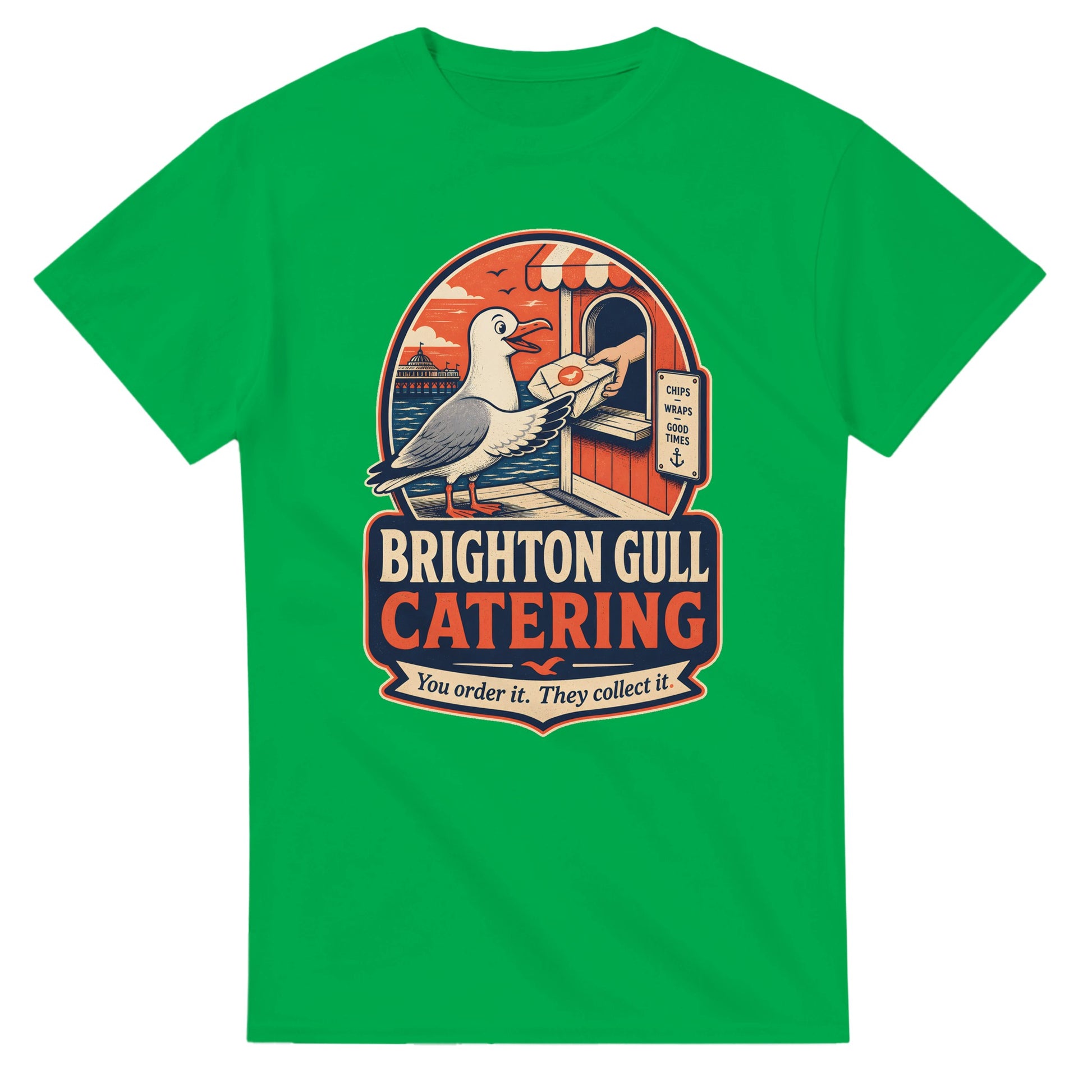 Brighton Gull Catering T-shirt — Illustrated — product view 11