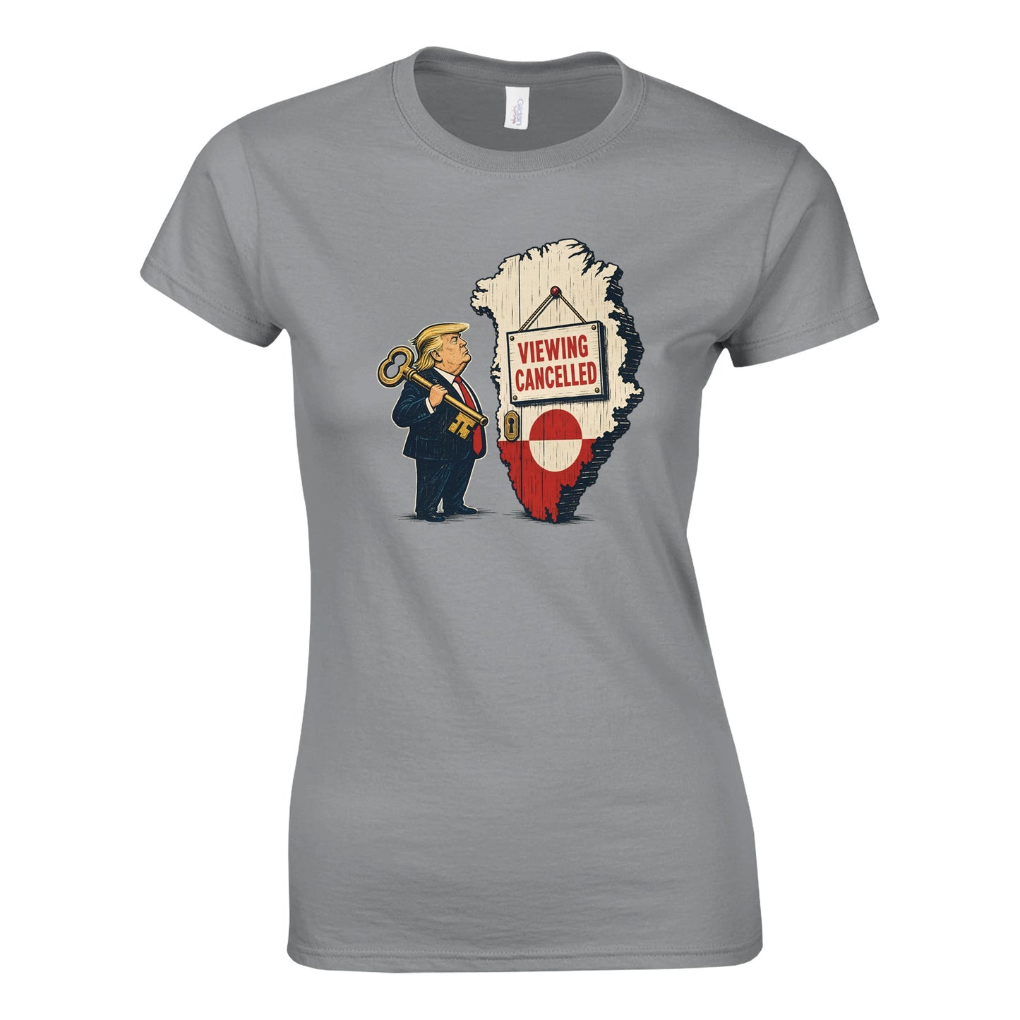 Viewing Cancelled — Greenland Political Satire Women's T-shirt — product view 5