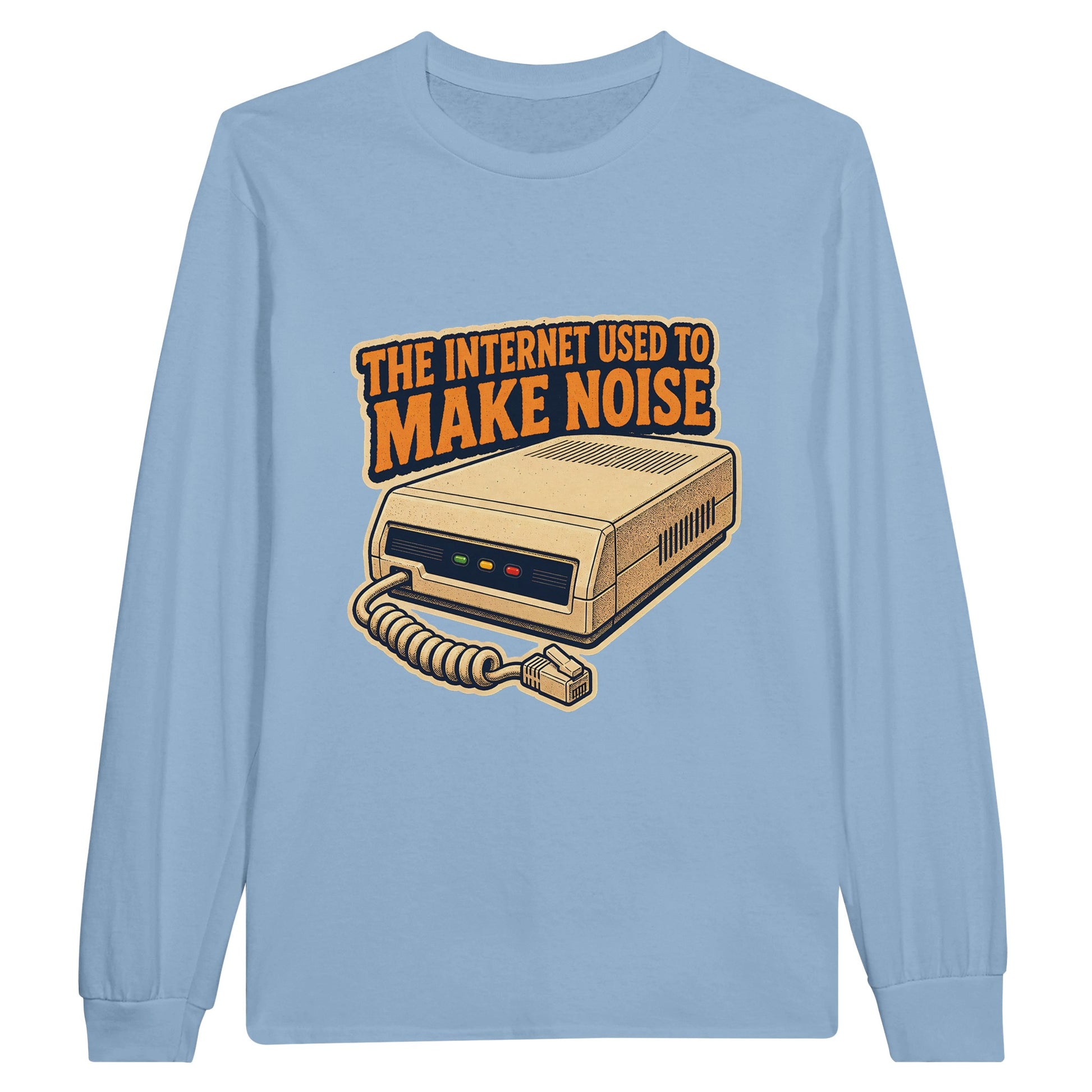 The Internet Used to Make Noise Retro Tech Graphic Long-Sleeve T-shirt — product view 2