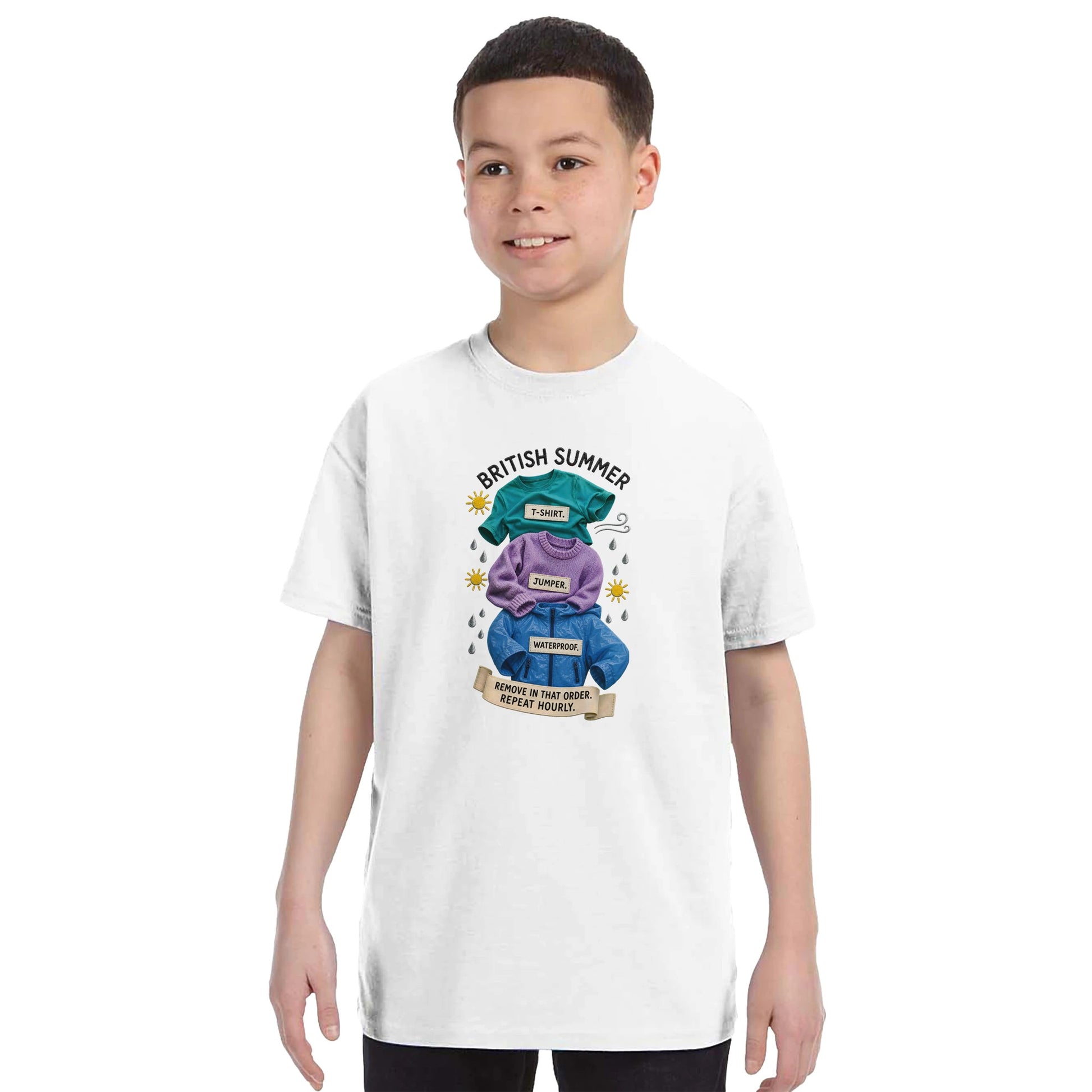 British Summer: Repeat Layers Hourly Kids' T-shirt — product view 16