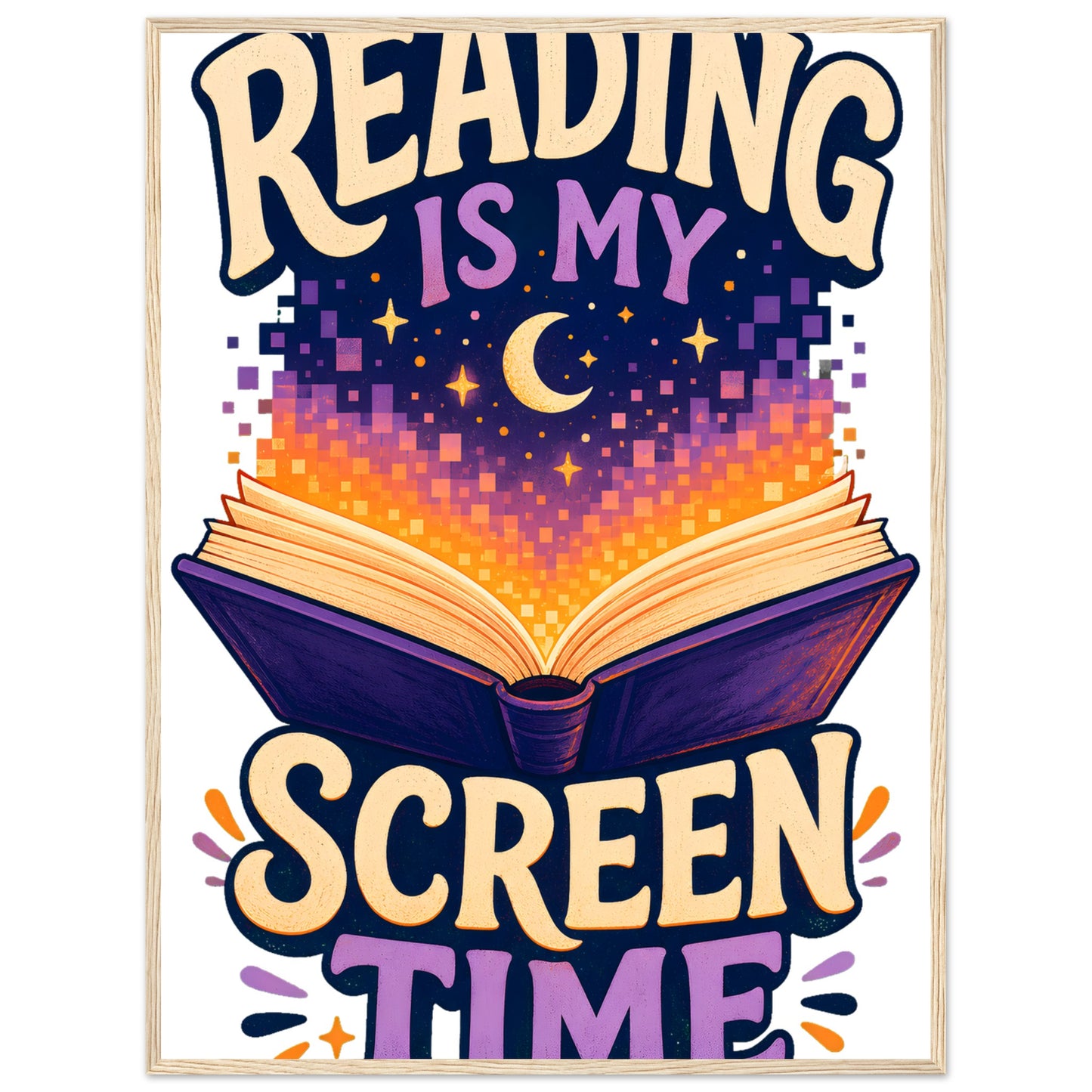Reading Is My Screen Time Book Graphic Framed Wall Art — product view 5