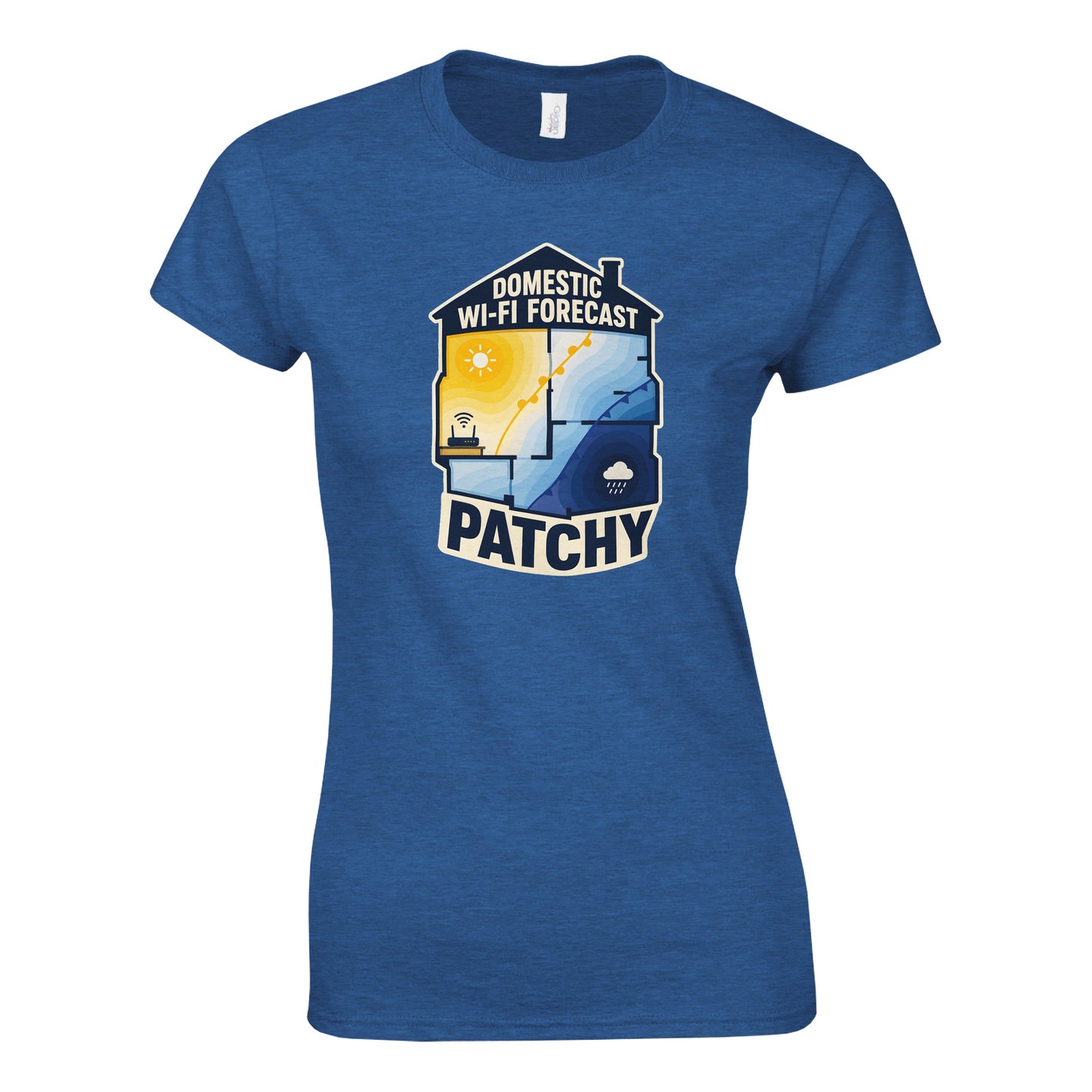 Domestic Wi-Fi Forecast Patchy Women's T-shirt — product view 3